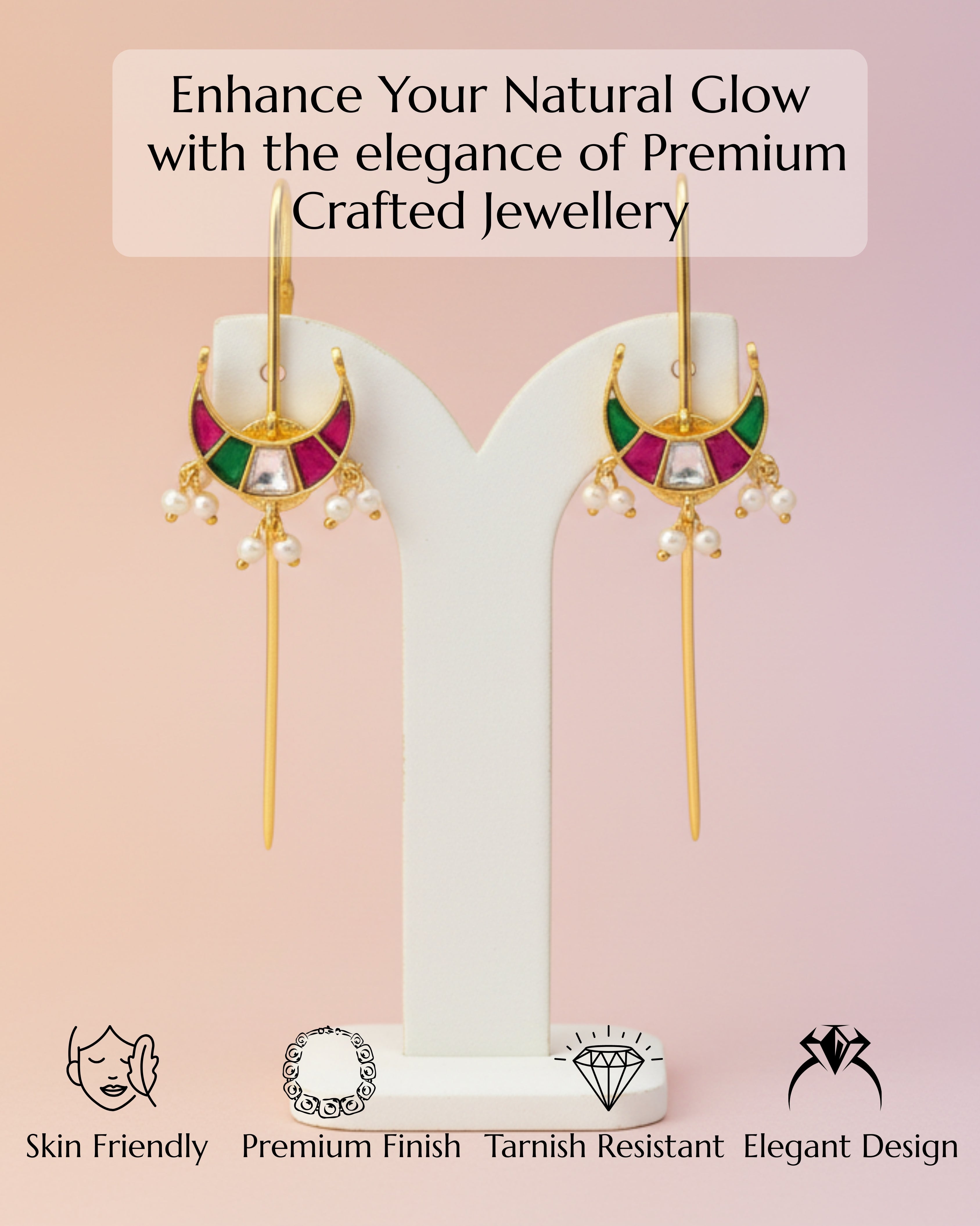 Pachi Kundan Moon Earcuff