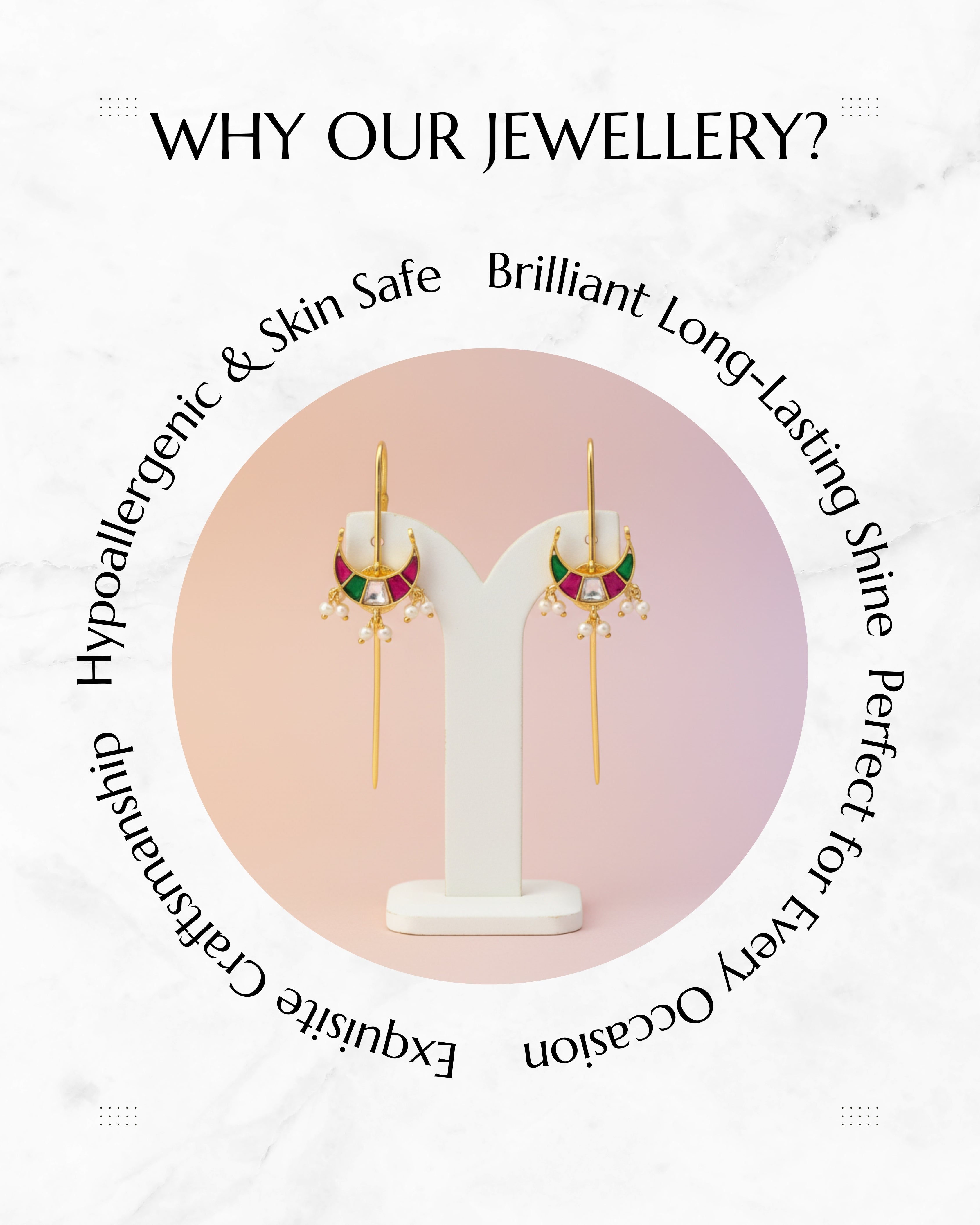 Pachi Kundan Moon Earcuff