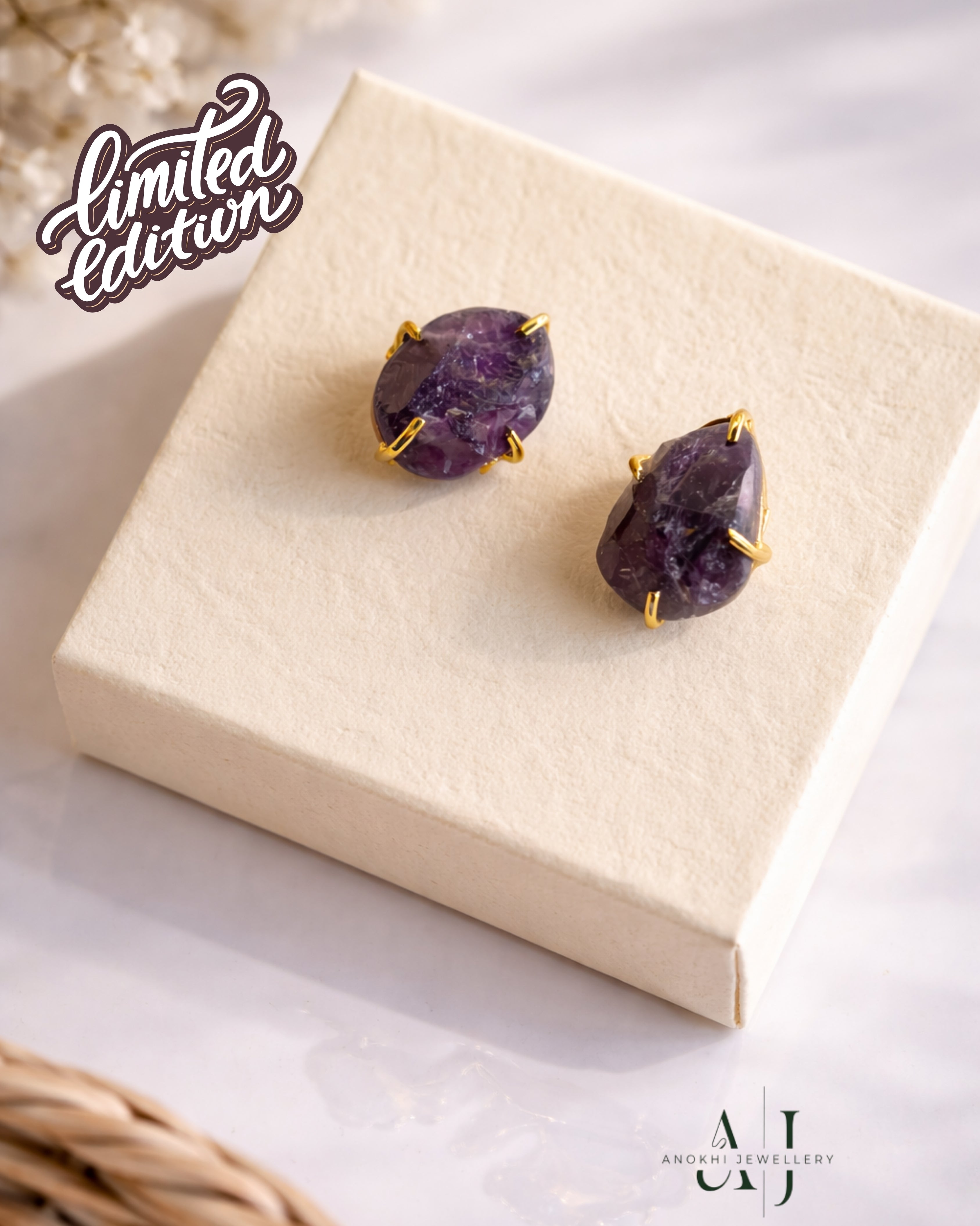 Anokhi Wine Hued Studs