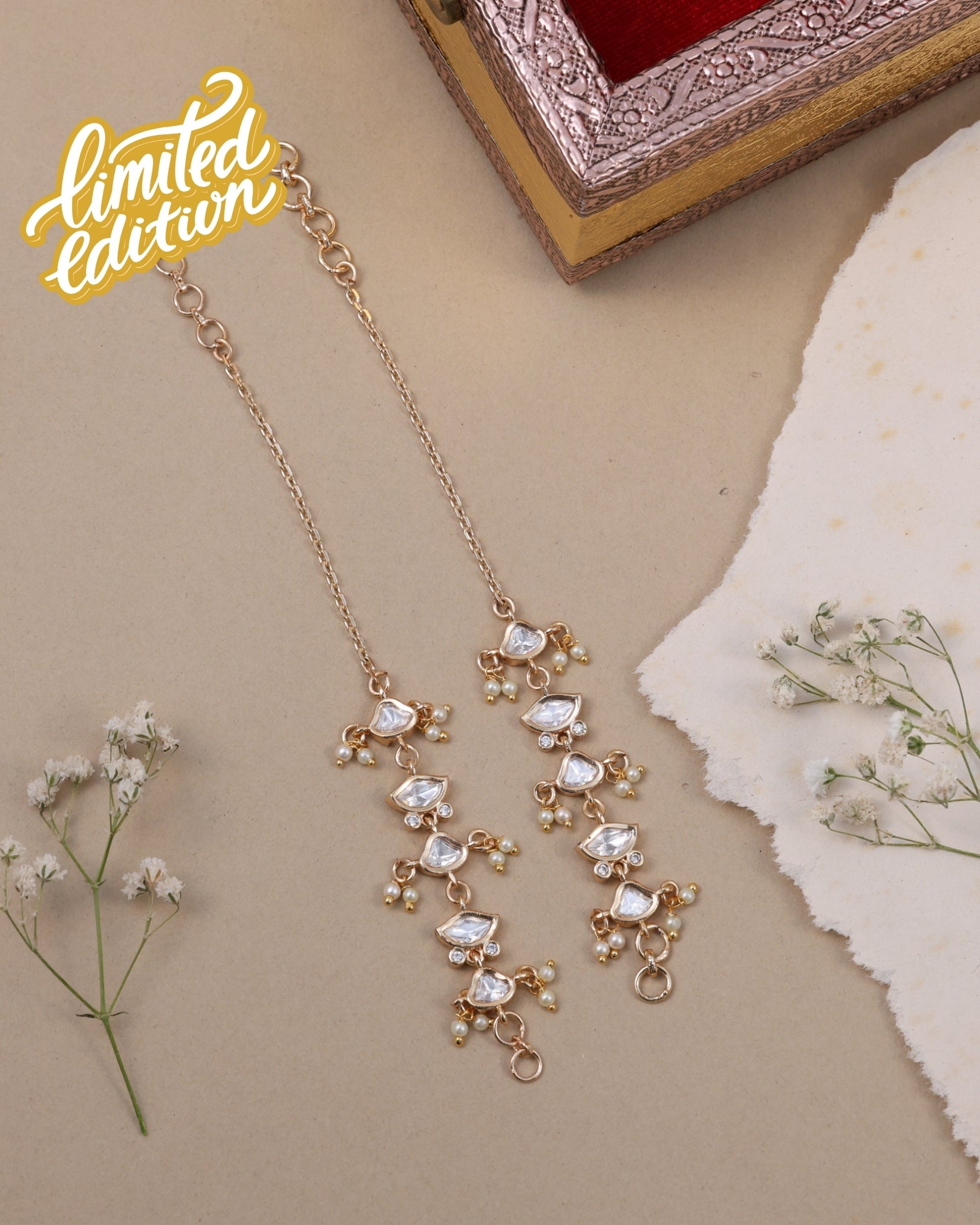 Anokhi Pearl Drop kanauti Ear Chains