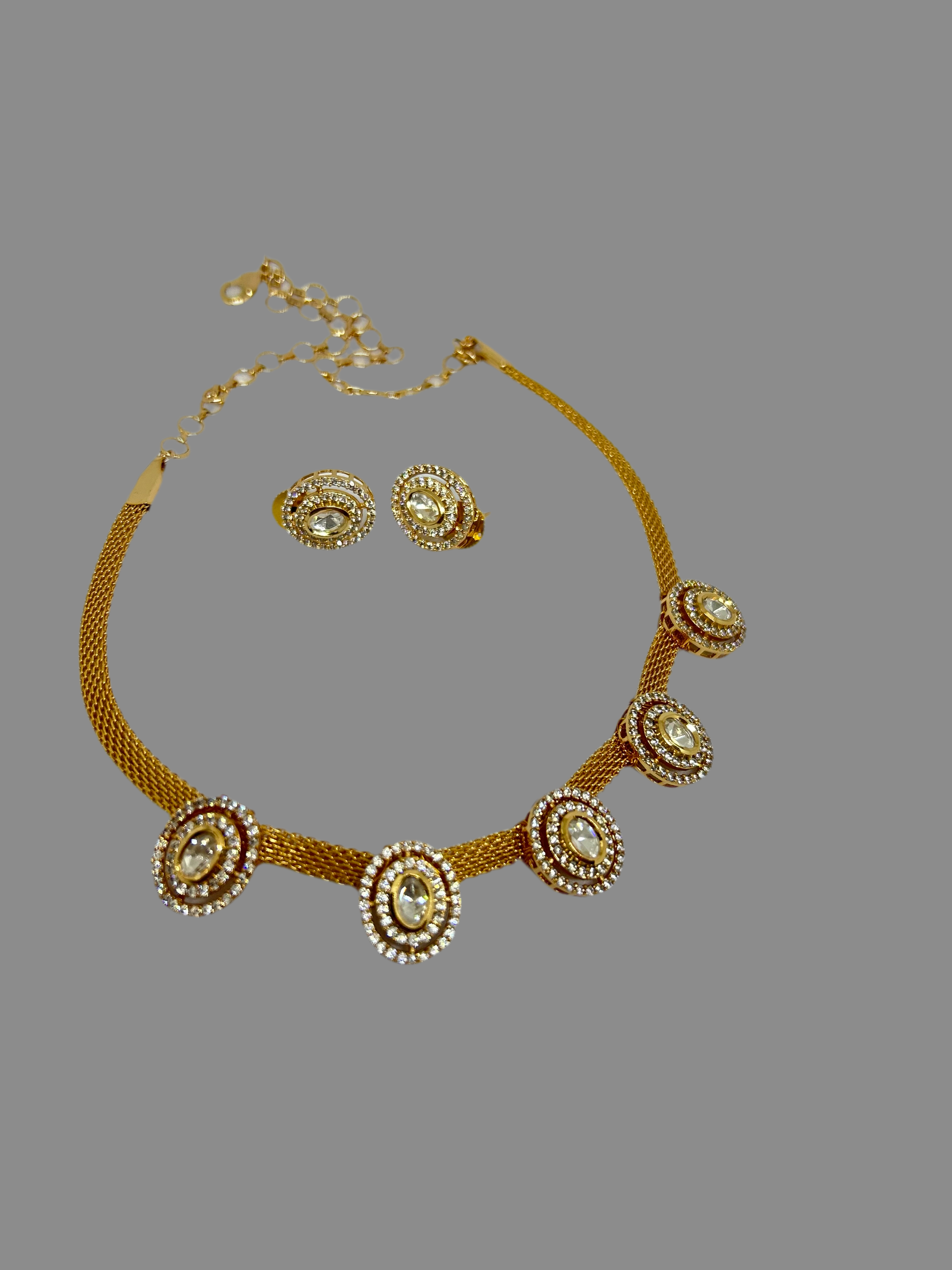 Anokhi Mesh Round stones kundan necklace
