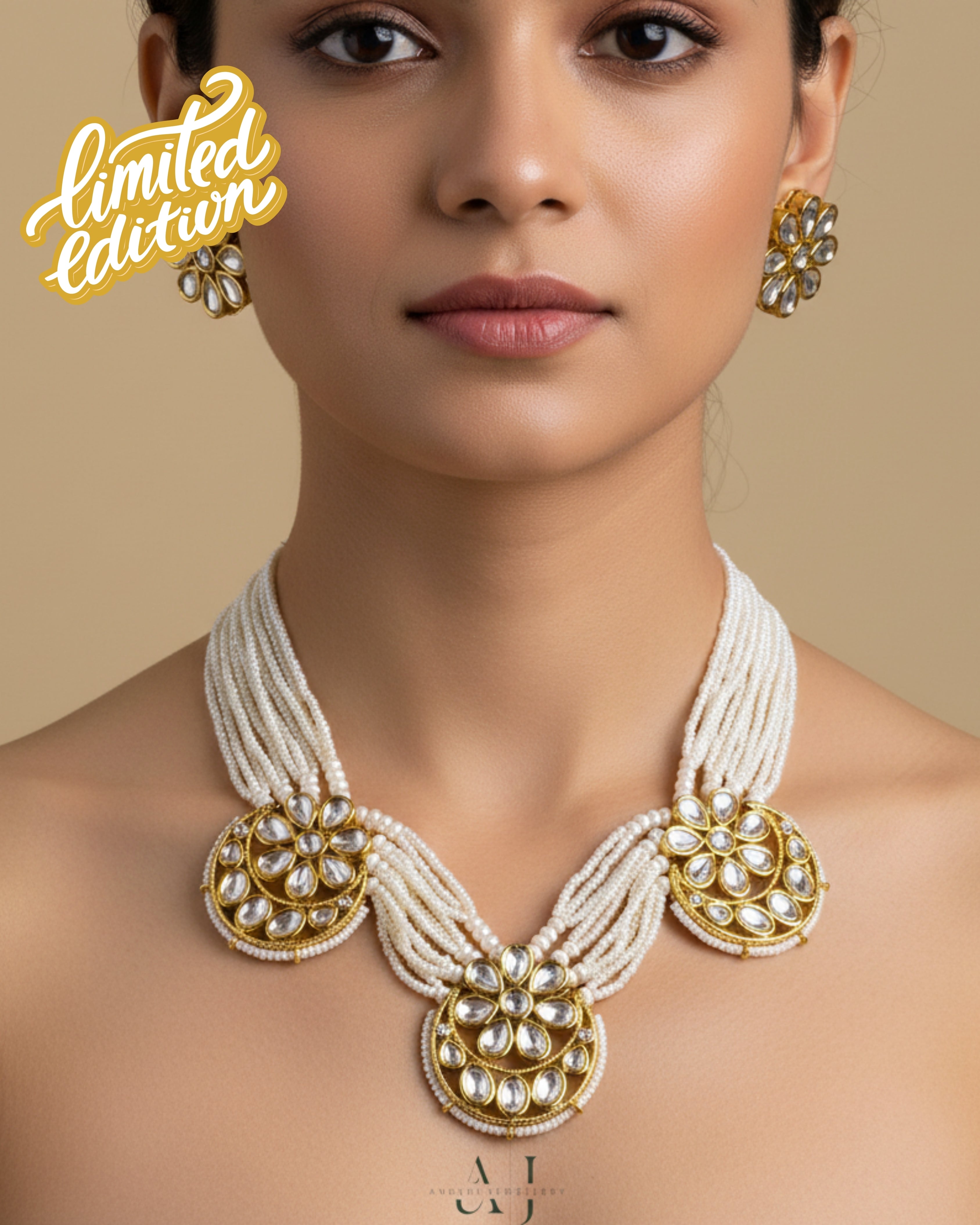 Anokhi Golden Blossom: The Pushpa Kundan Floral Necklace