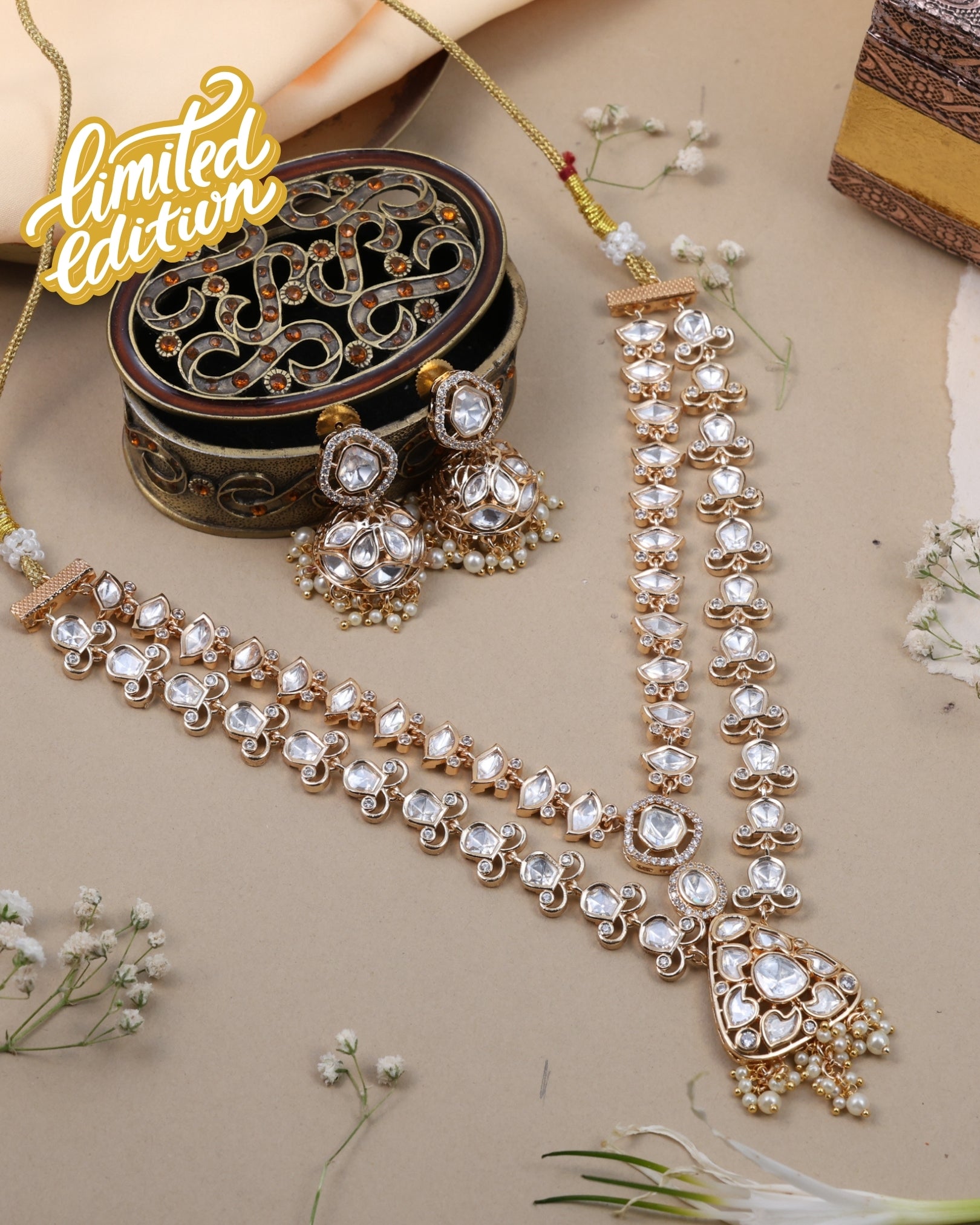 Anokhi Bridal Kundan Jhumki Necklace Set