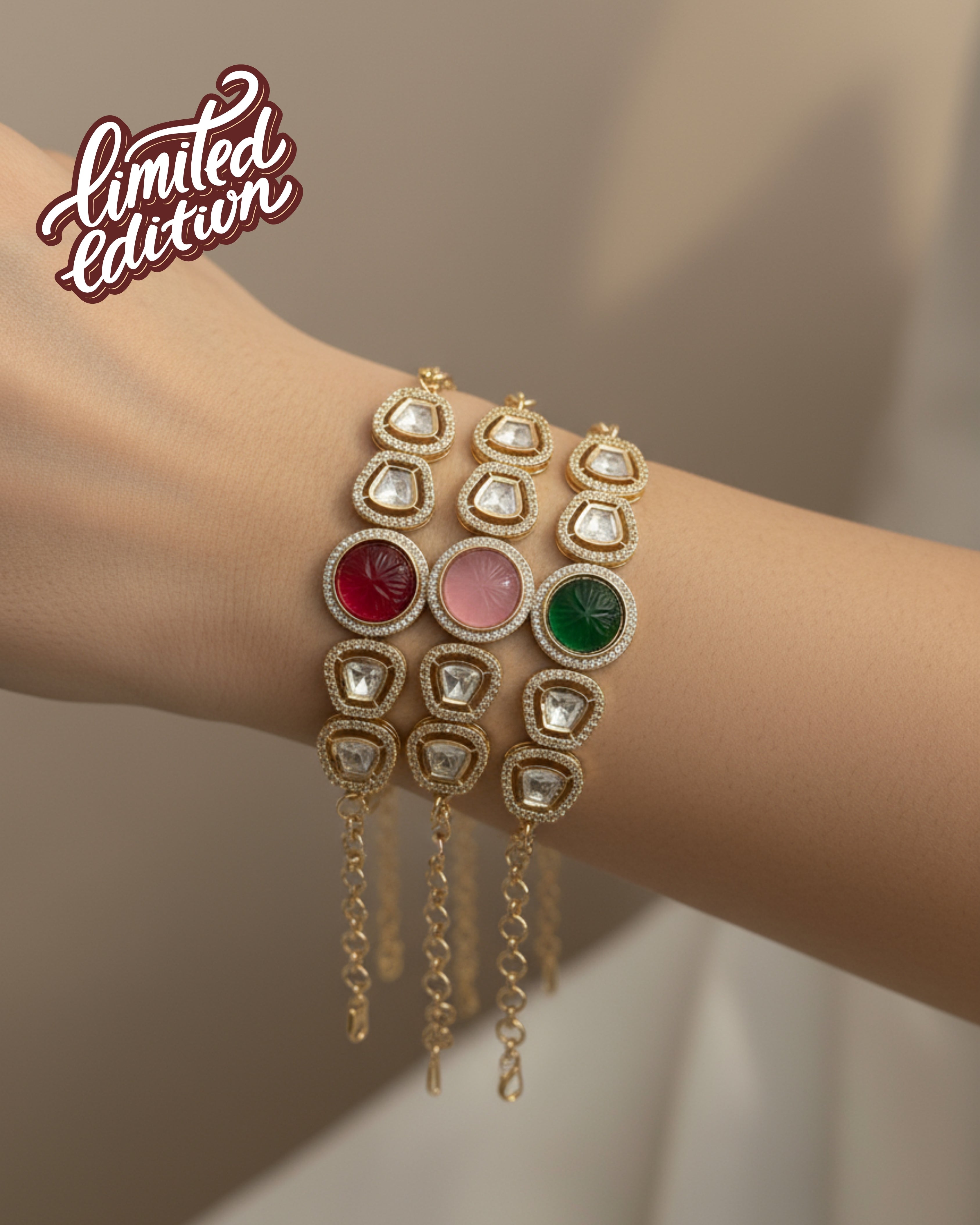 Anokhi Kundan Engraving Bracelet