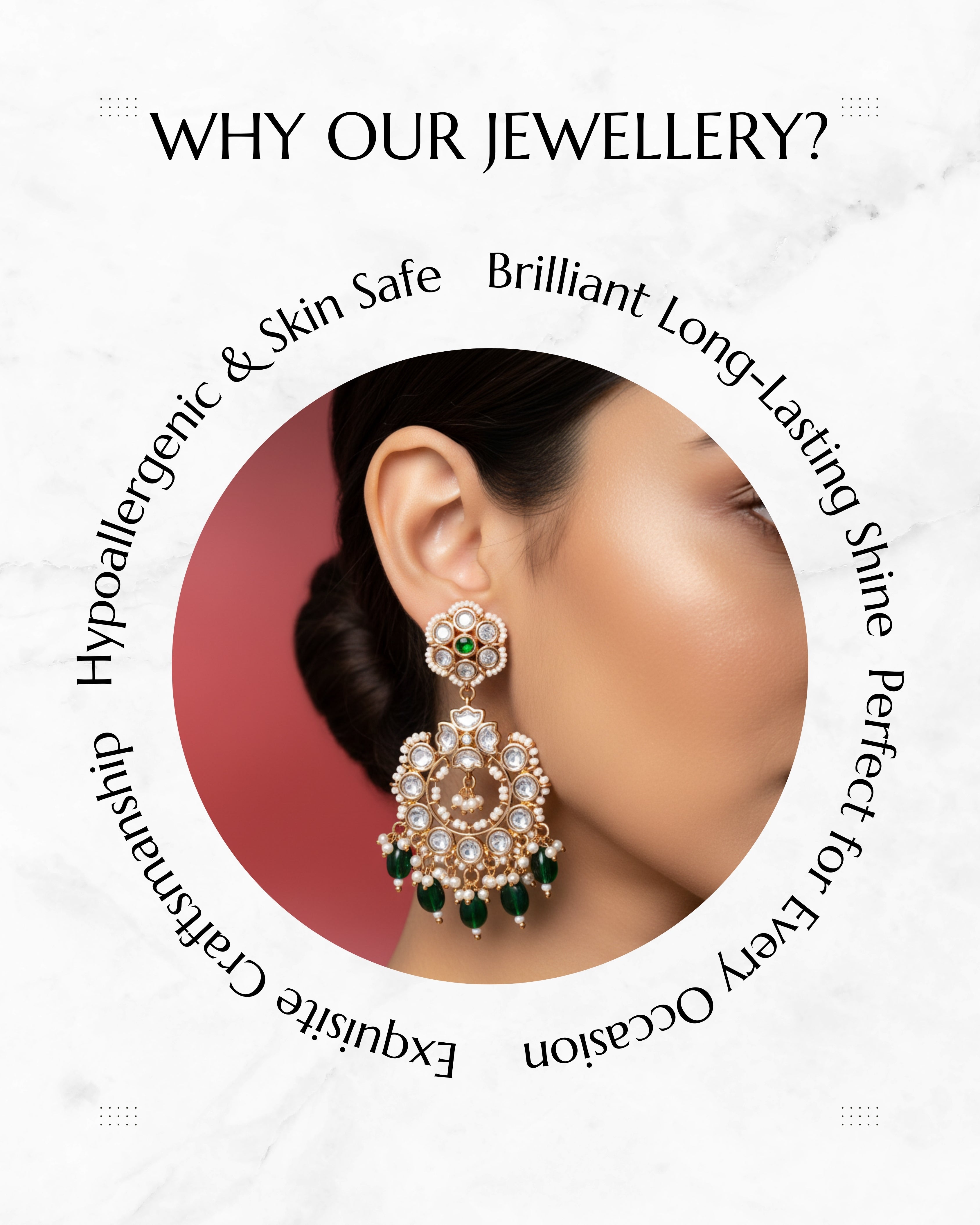 Anokhi Gulab Kundan Long earrings