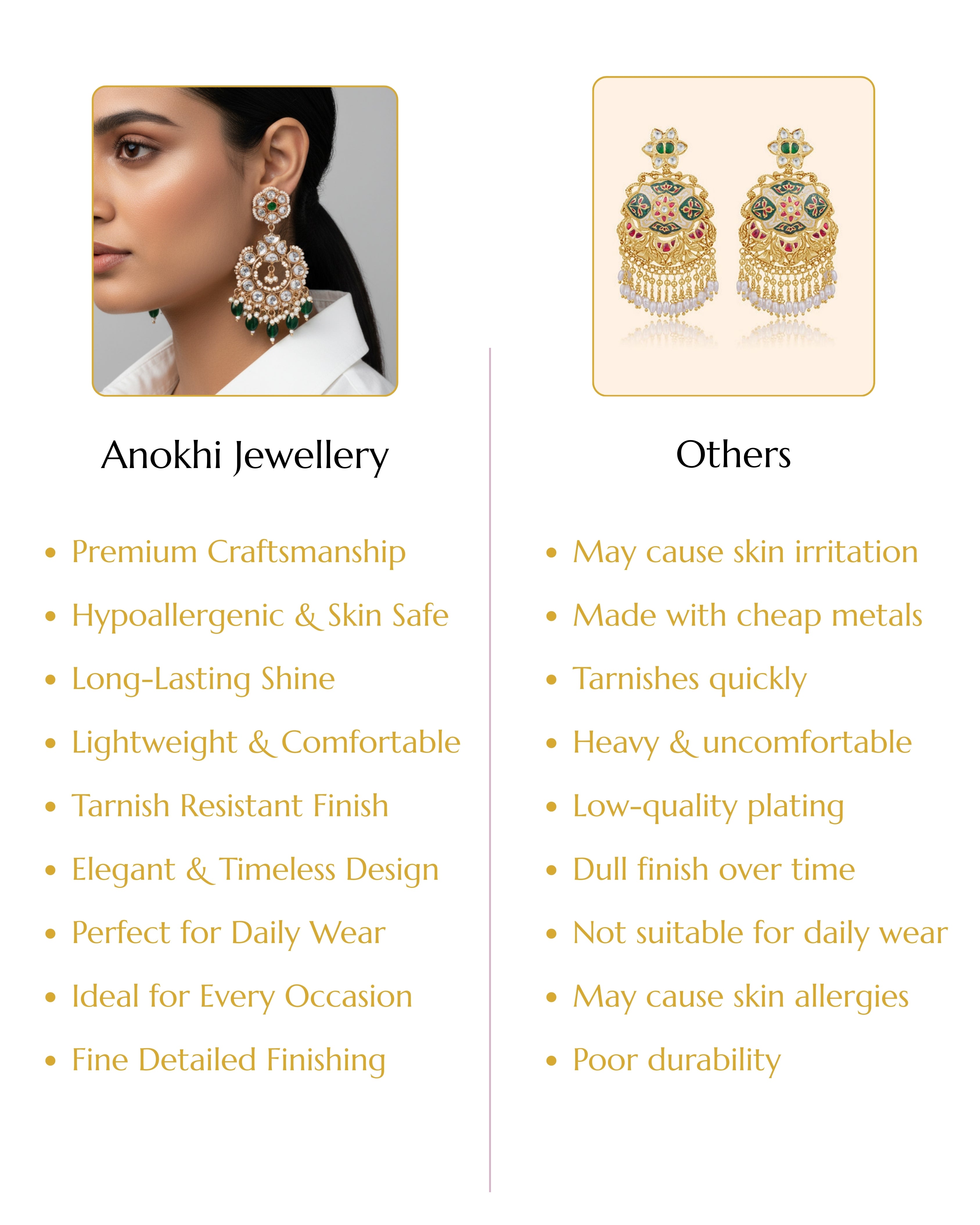 Anokhi Gulab Kundan Long earrings