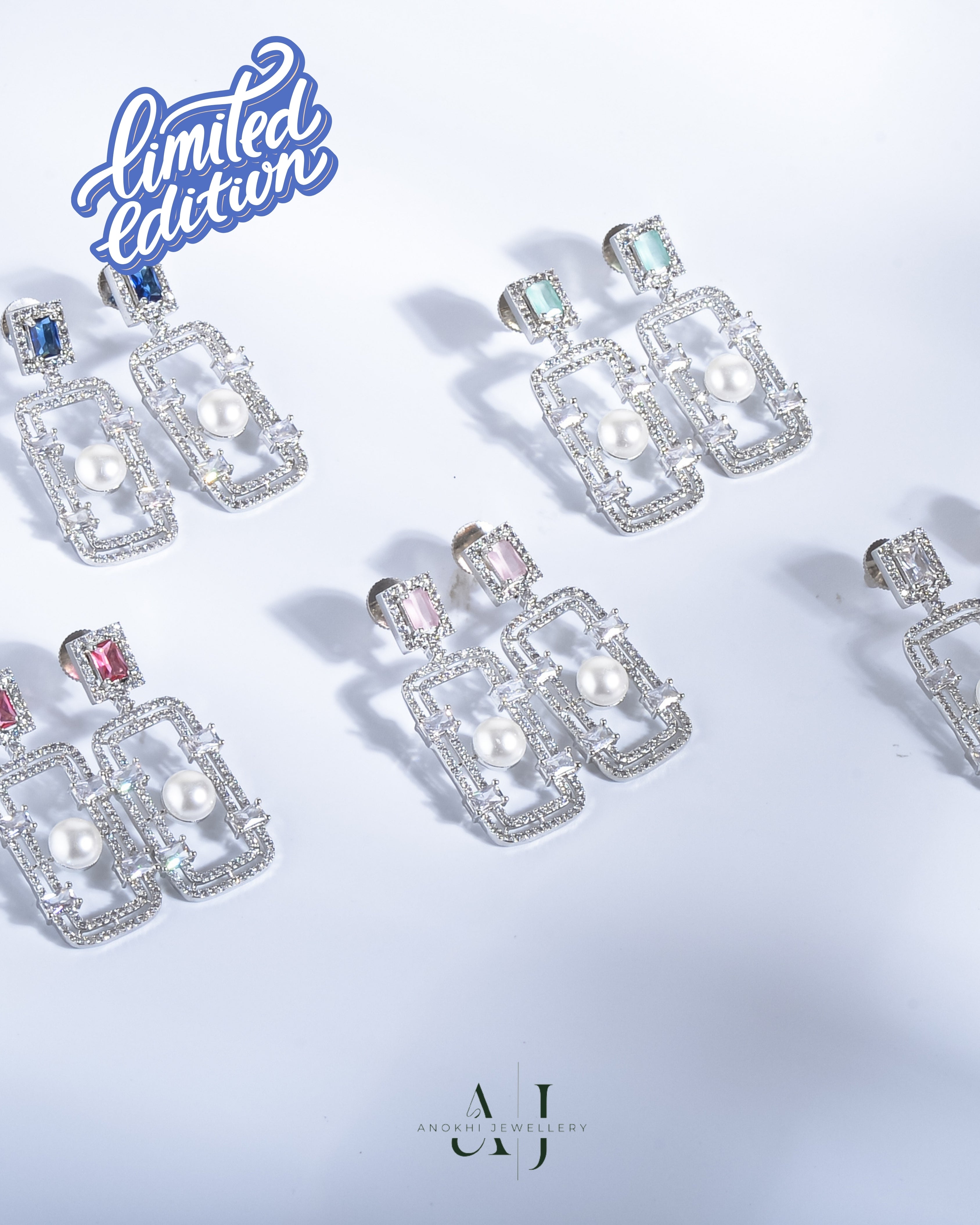 Anokhi Classic Pearl American Diamond Earrings