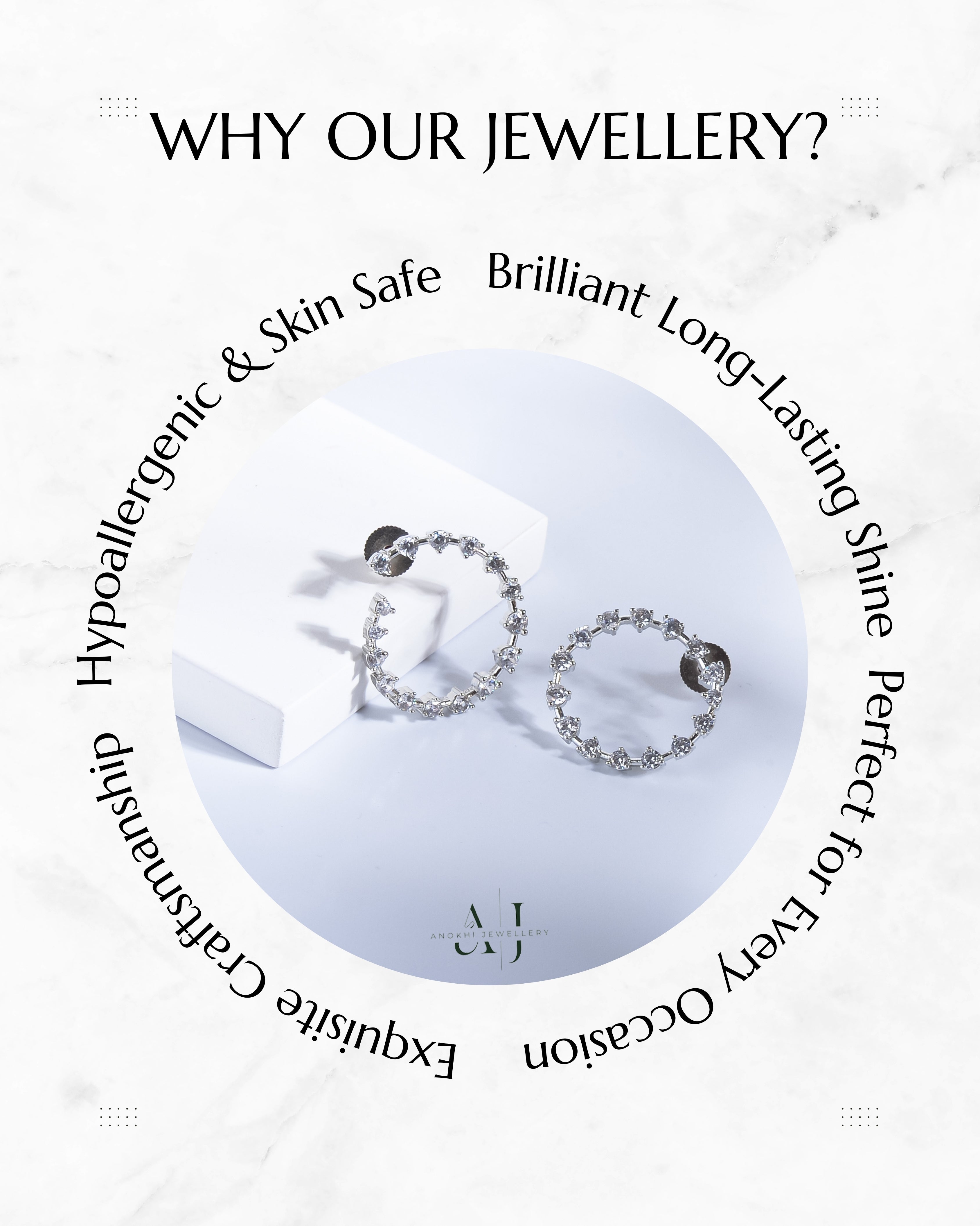 Anokhi Round Elegance American Diamond Earrings