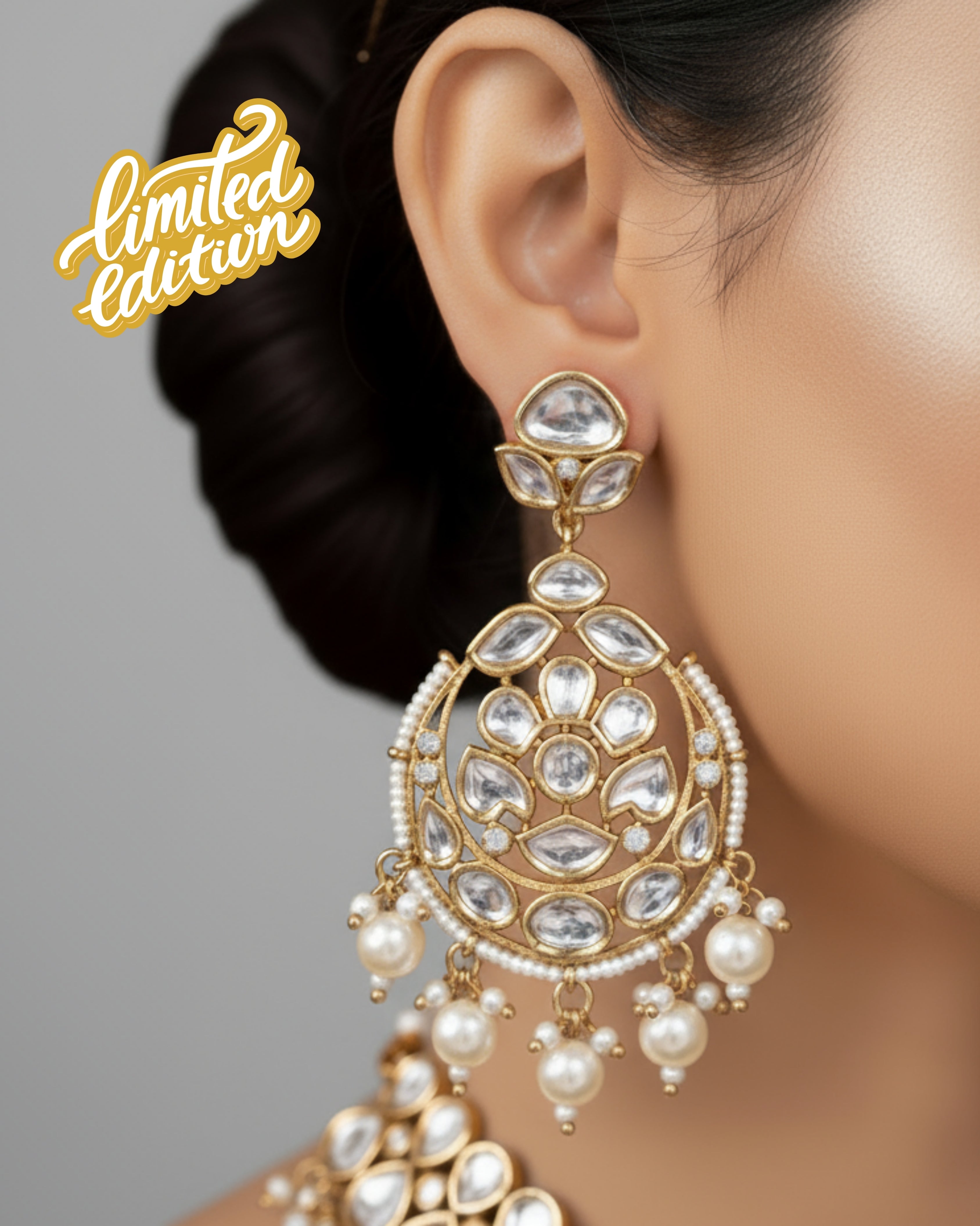 Anokhi Chandbali long Kundan earring