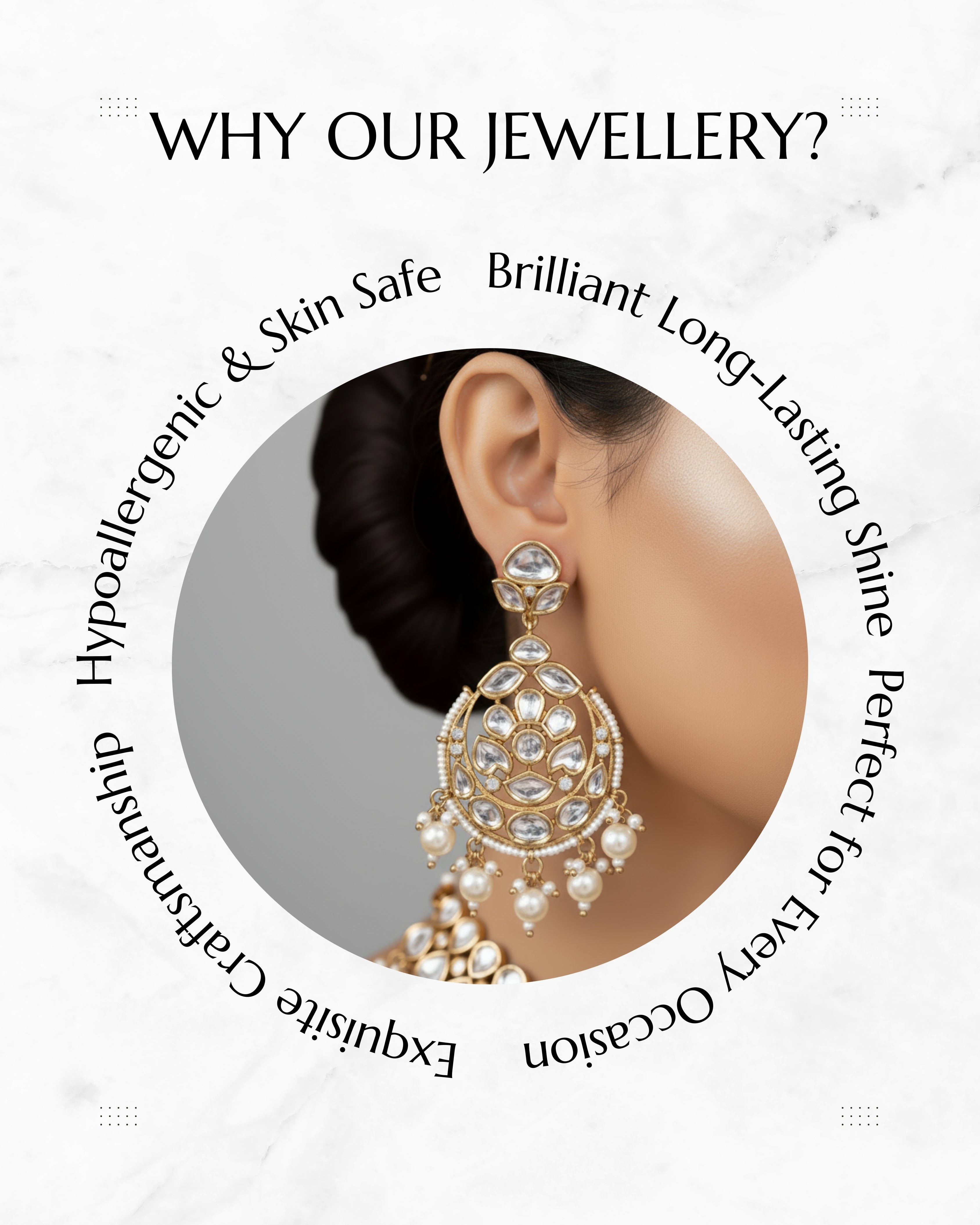 Anokhi Chandbali long Kundan earring