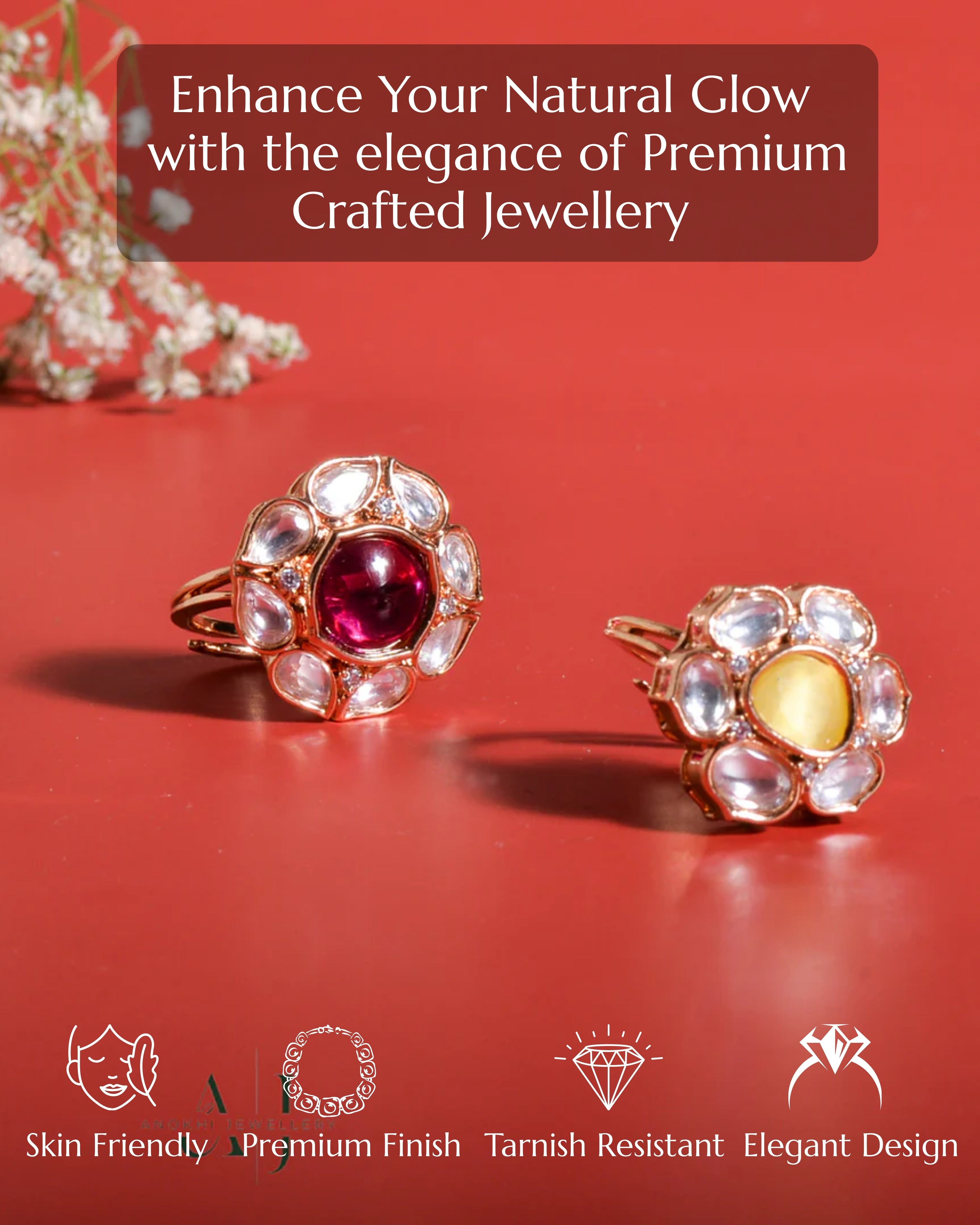 Anokhi Celestial Charm Kundan Ring