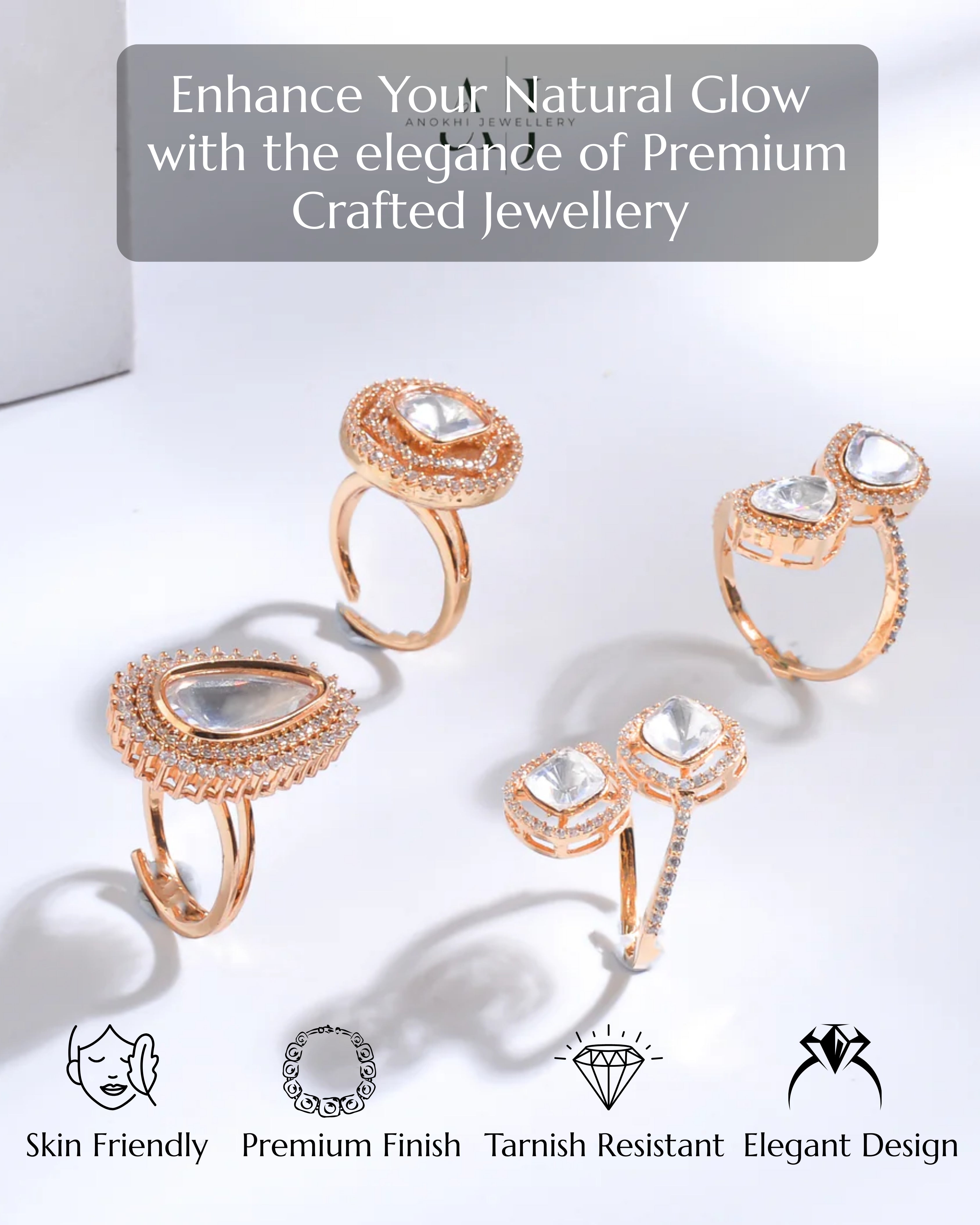 Anokhi Royal Blossom Kundan Ring