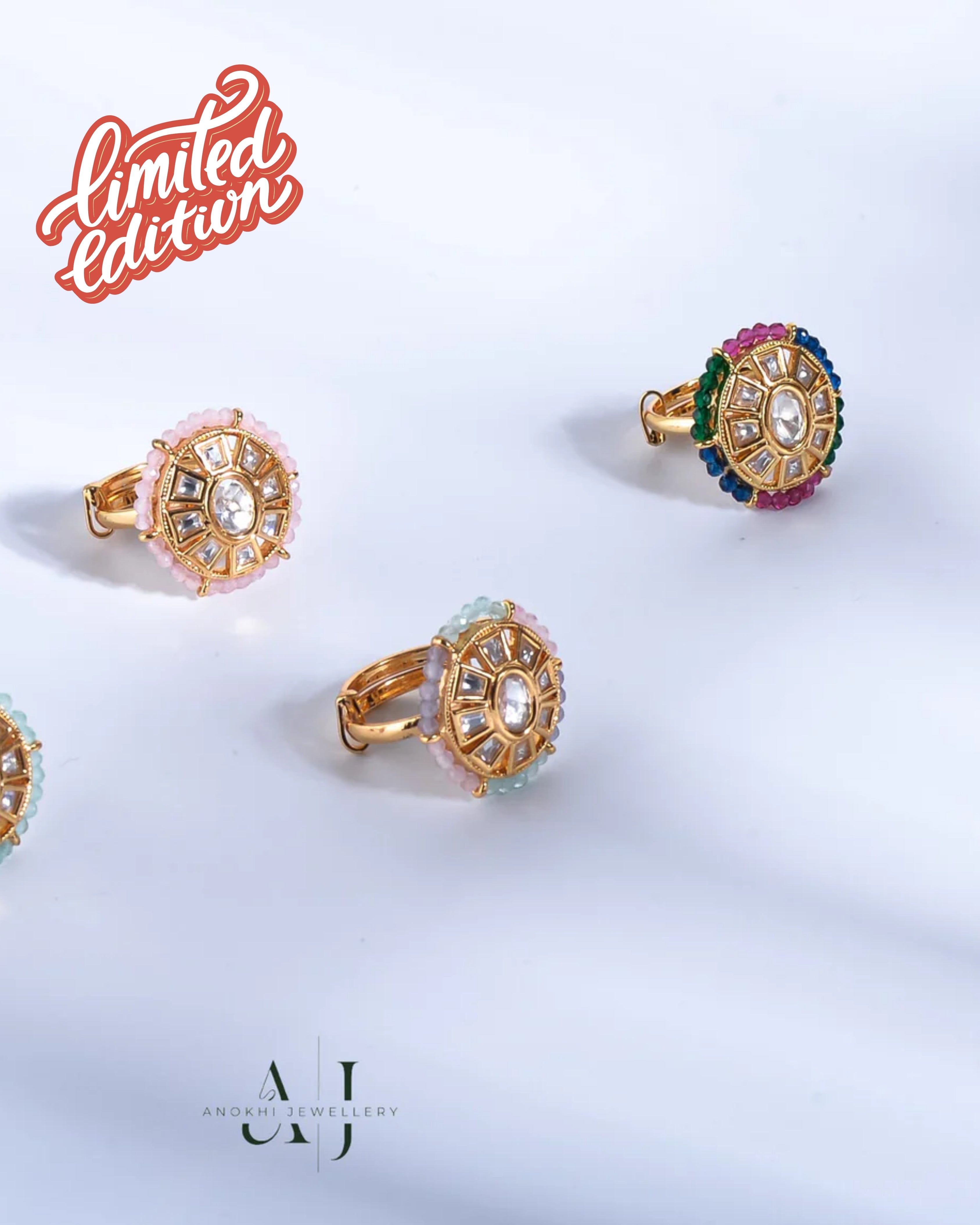 Anokhi Oval Kundan Ring