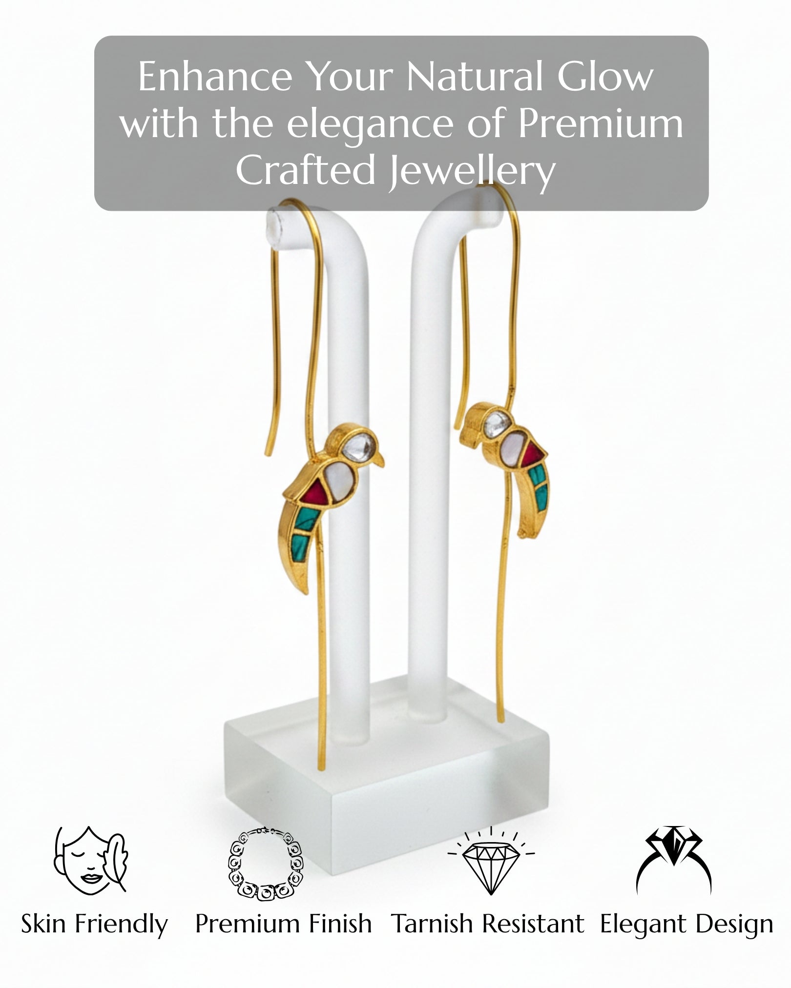 Anokhi kukoo bird earcuff pair