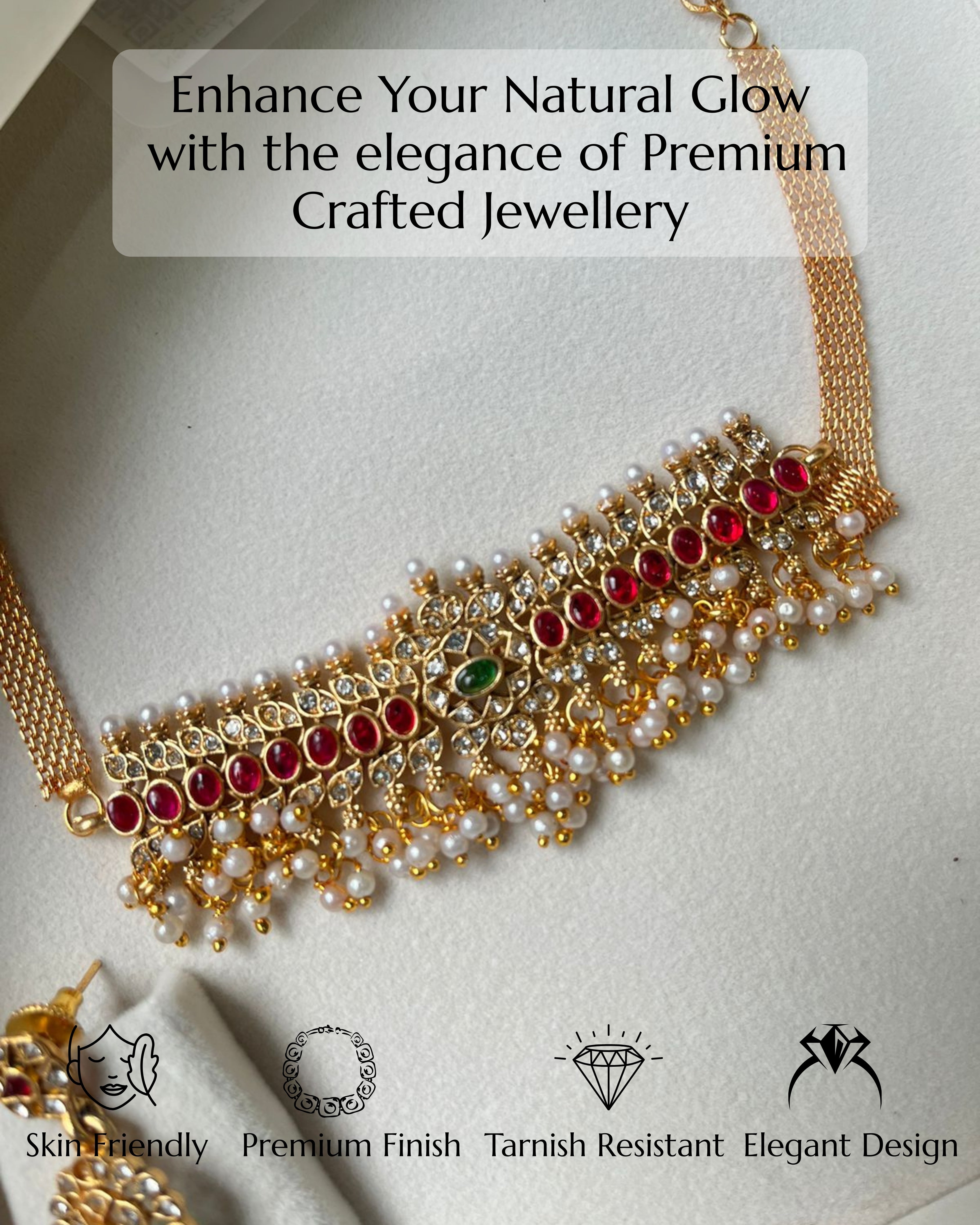 Anokhi Regal Pearl Cascade Choker Set