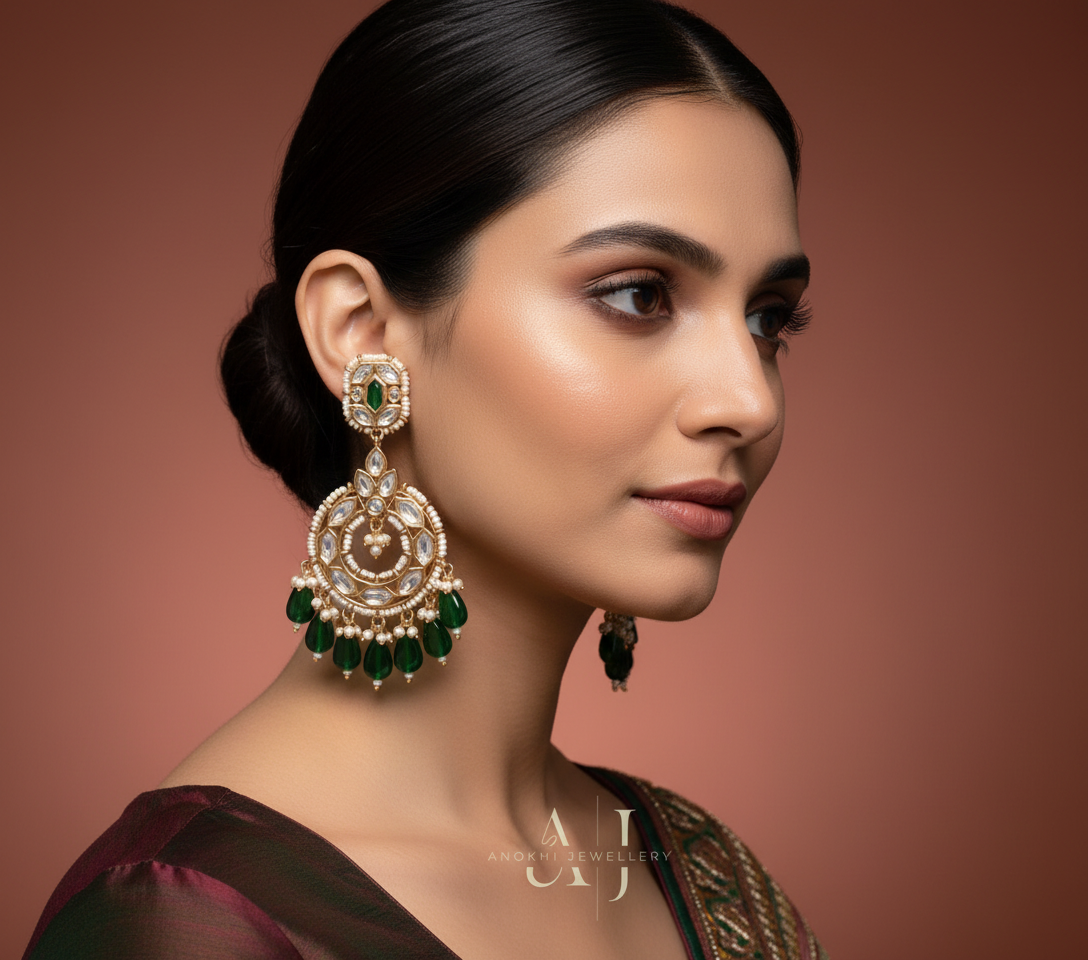 Anokhi Heeramandi Kundan long earrings - AJM004