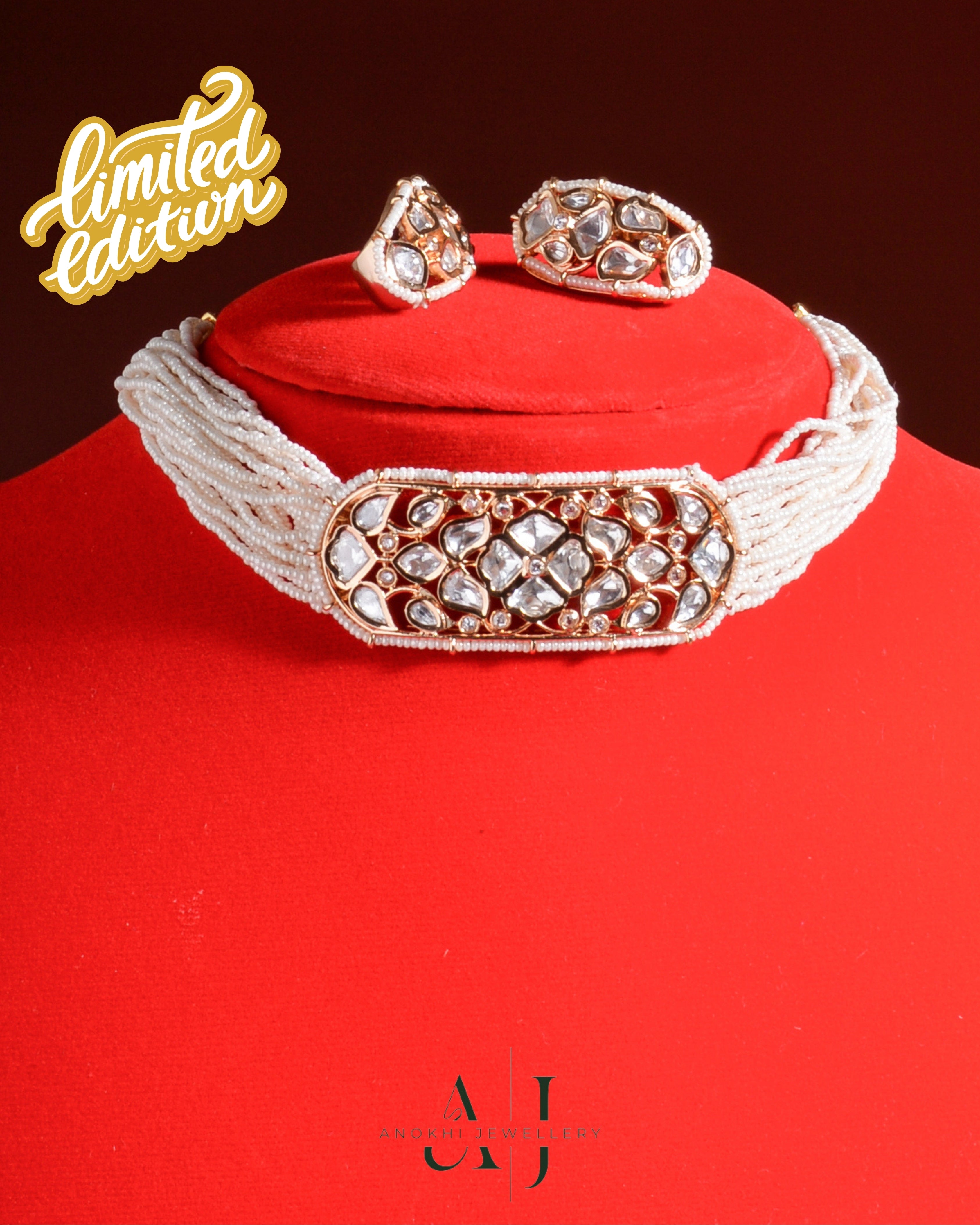 Anokhi Sunset Splendor: The Suraj Kundan Necklace
