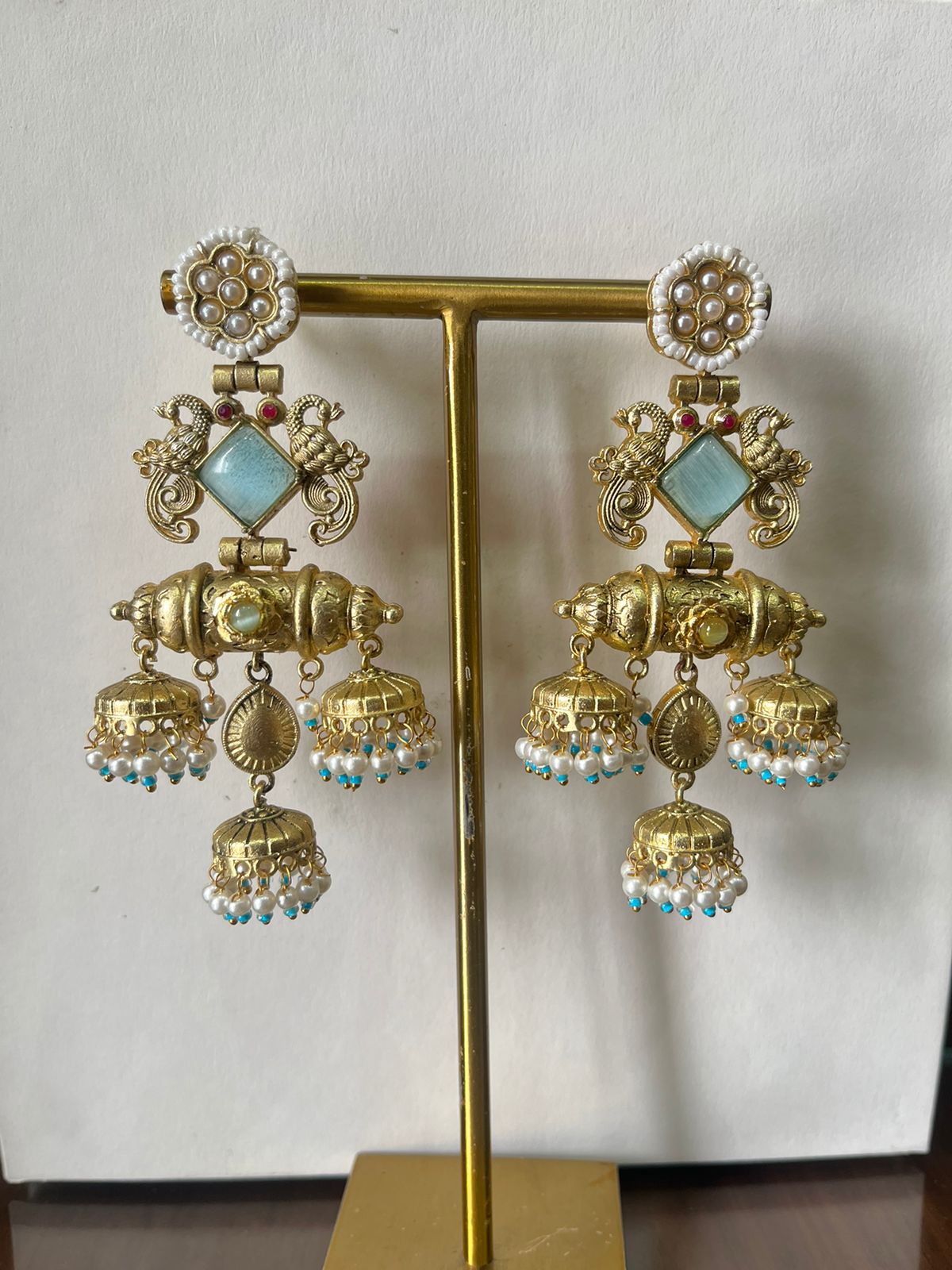 Heritage Peacock Jhumka Earrings
