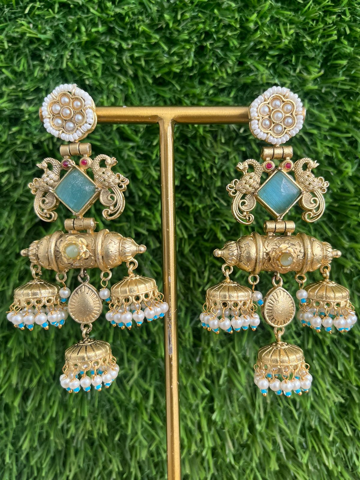 Heritage Peacock Jhumka Earrings