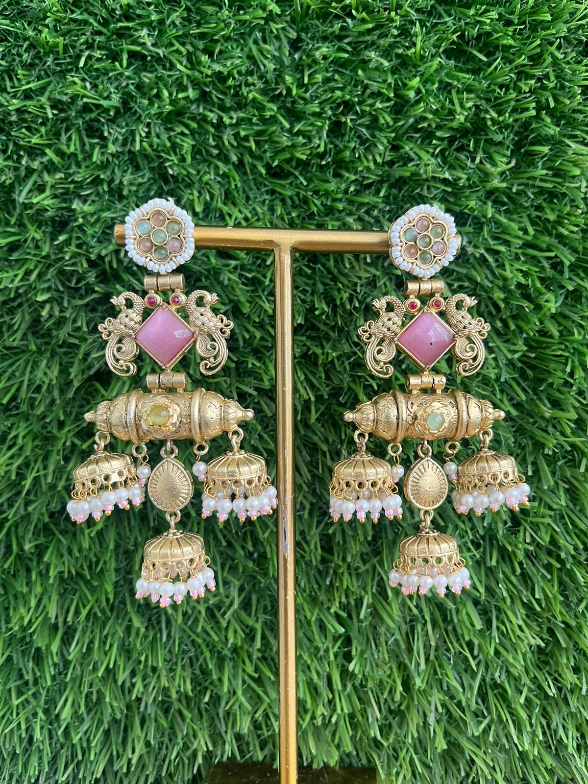 Heritage Peacock Jhumka Earrings