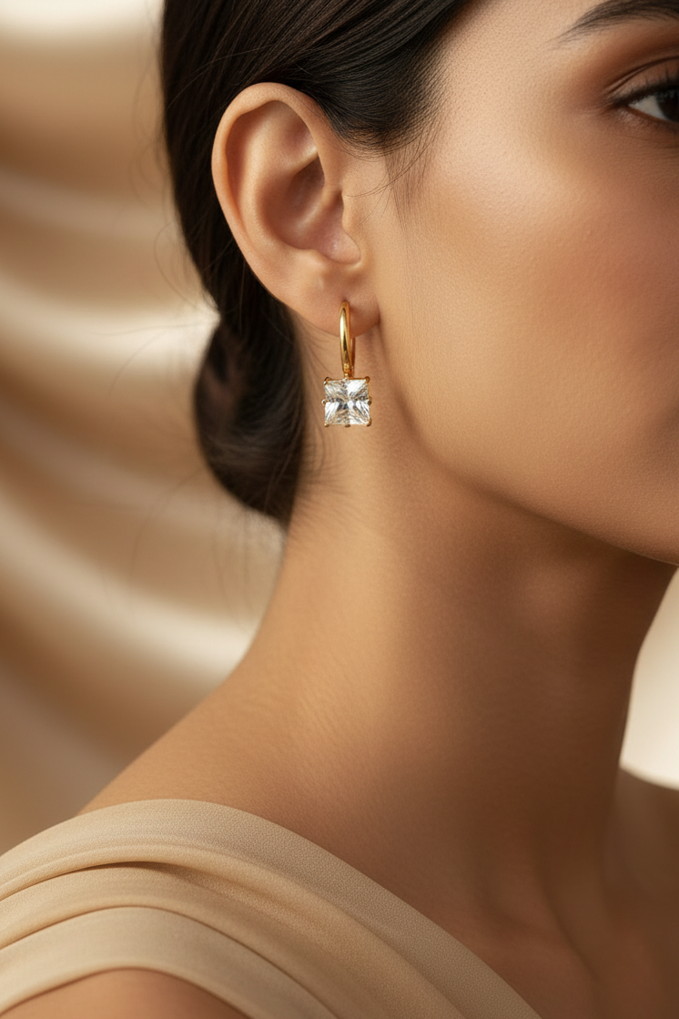 Anokhi solitaire drop hoops