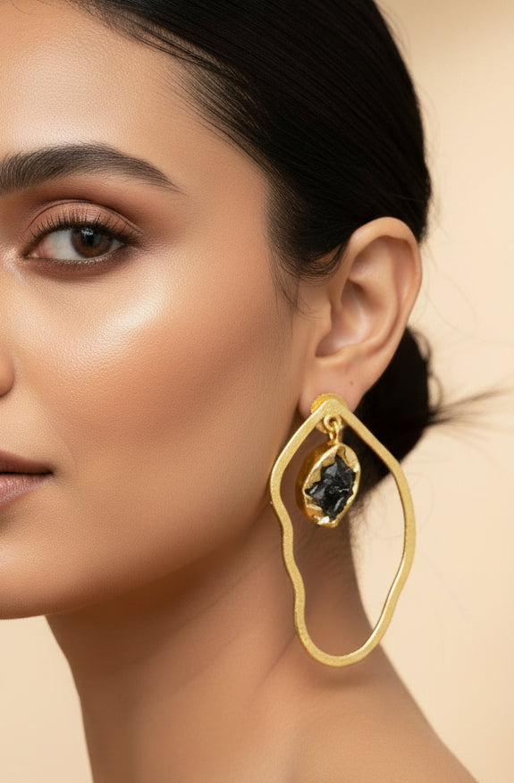 Statement gemstone earrings