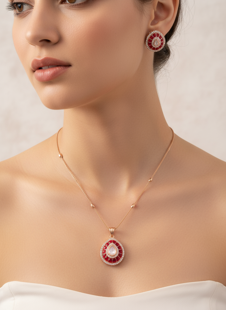 Anokhi Pendant Set with Earrings