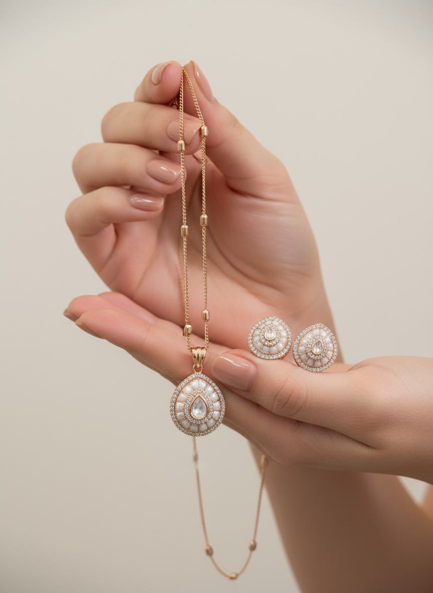 Anokhi Pendant set with earrings - AJP1