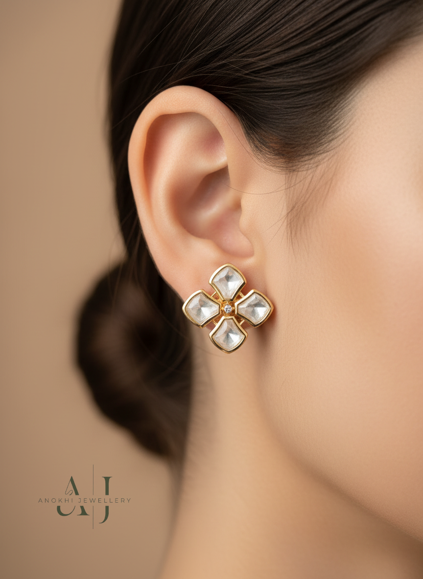 Anokhi Kundan studs - AJKS002