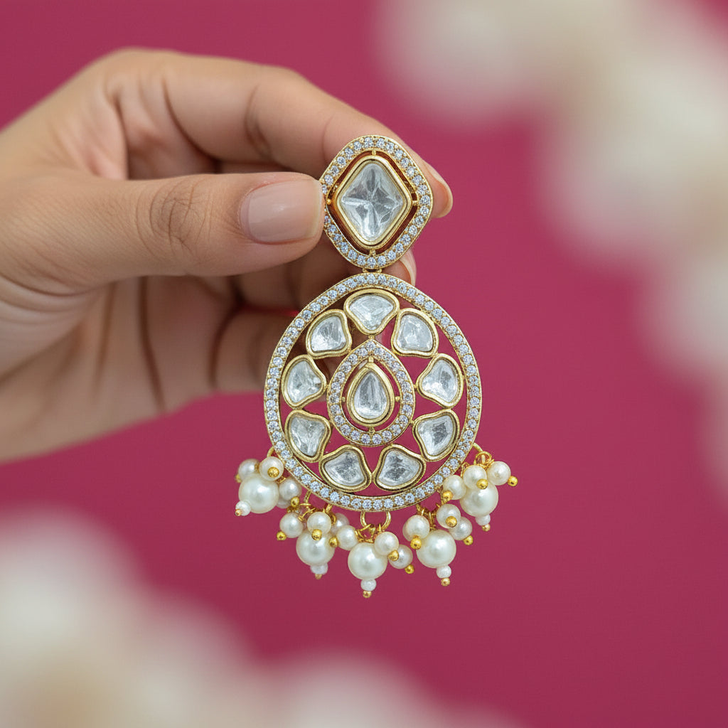 Anokhi Chandabali Kundan Earrings-AJK002