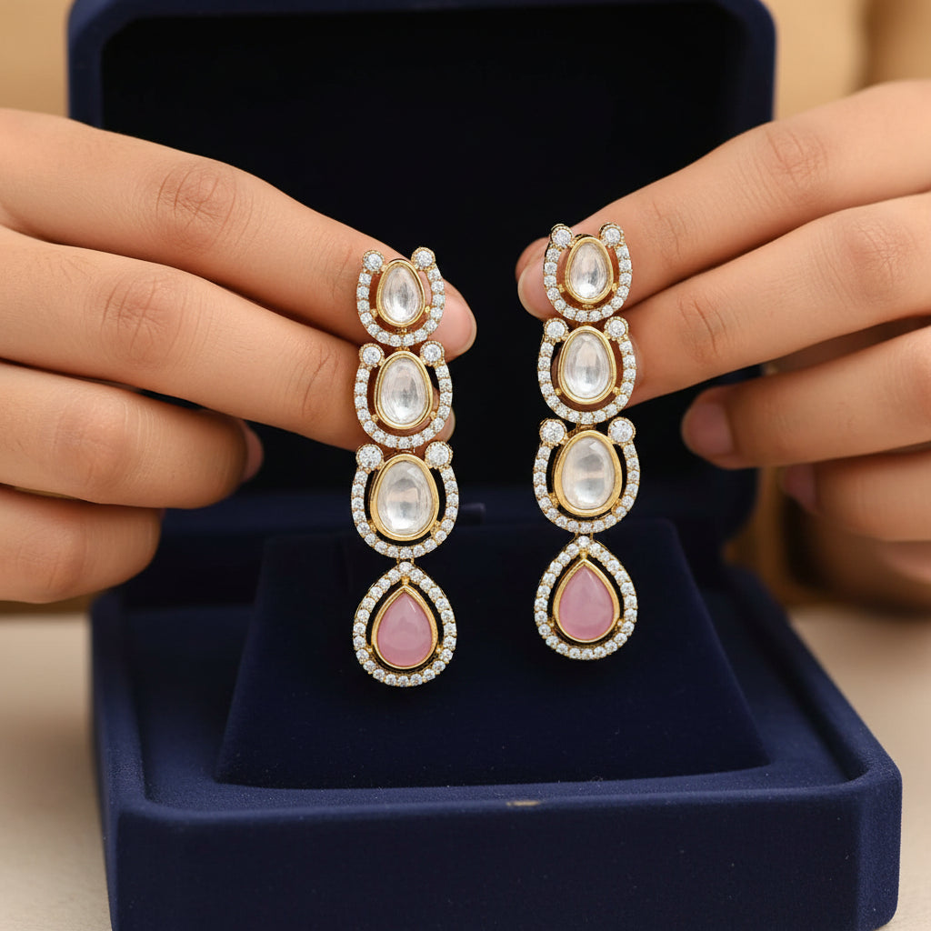 Anokhi Long Caterpillar Kundan Earrings - AJK003