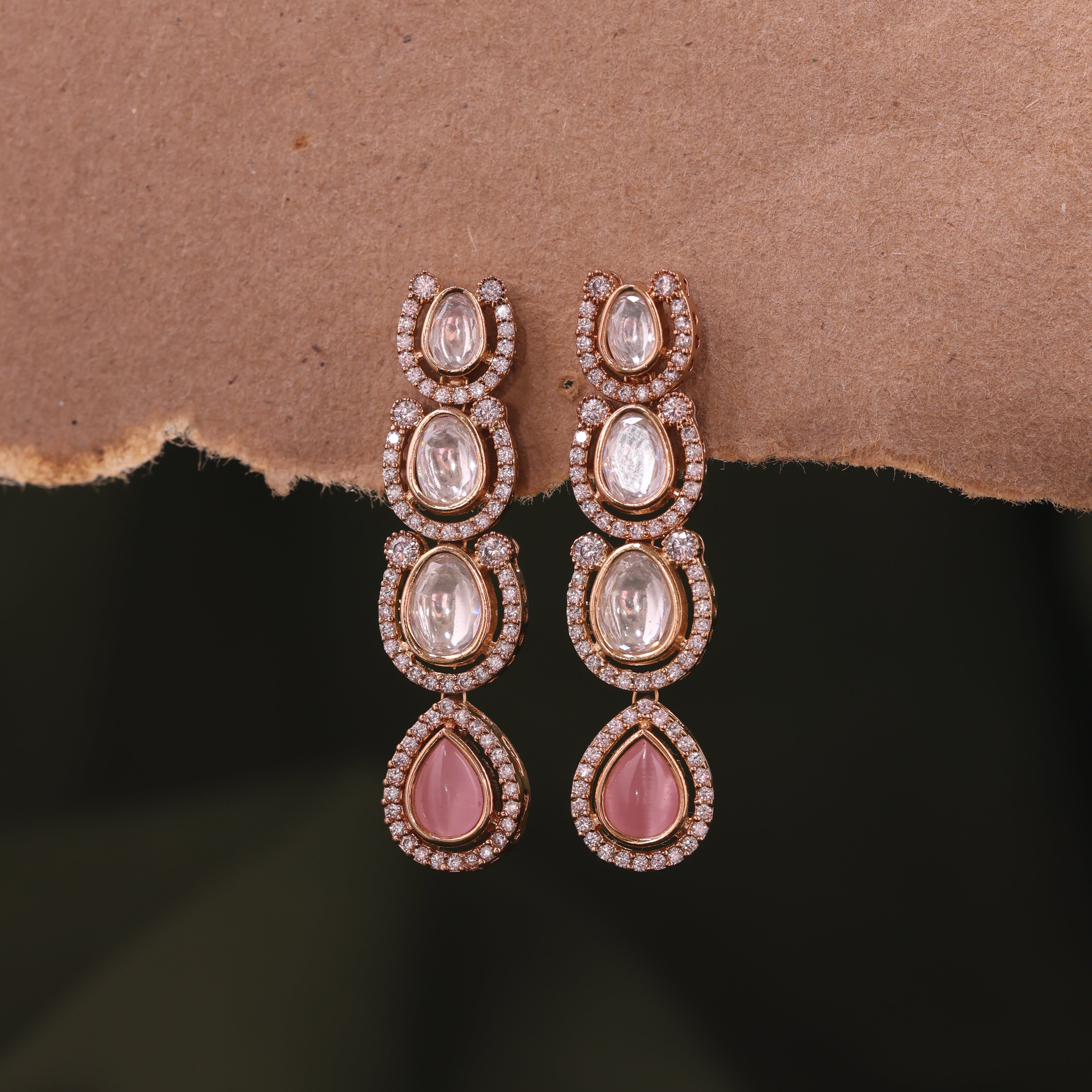 Anokhi Long Caterpillar Kundan Earrings