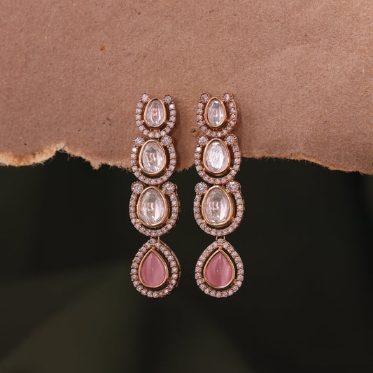 Anokhi Long Caterpillar Kundan Earrings