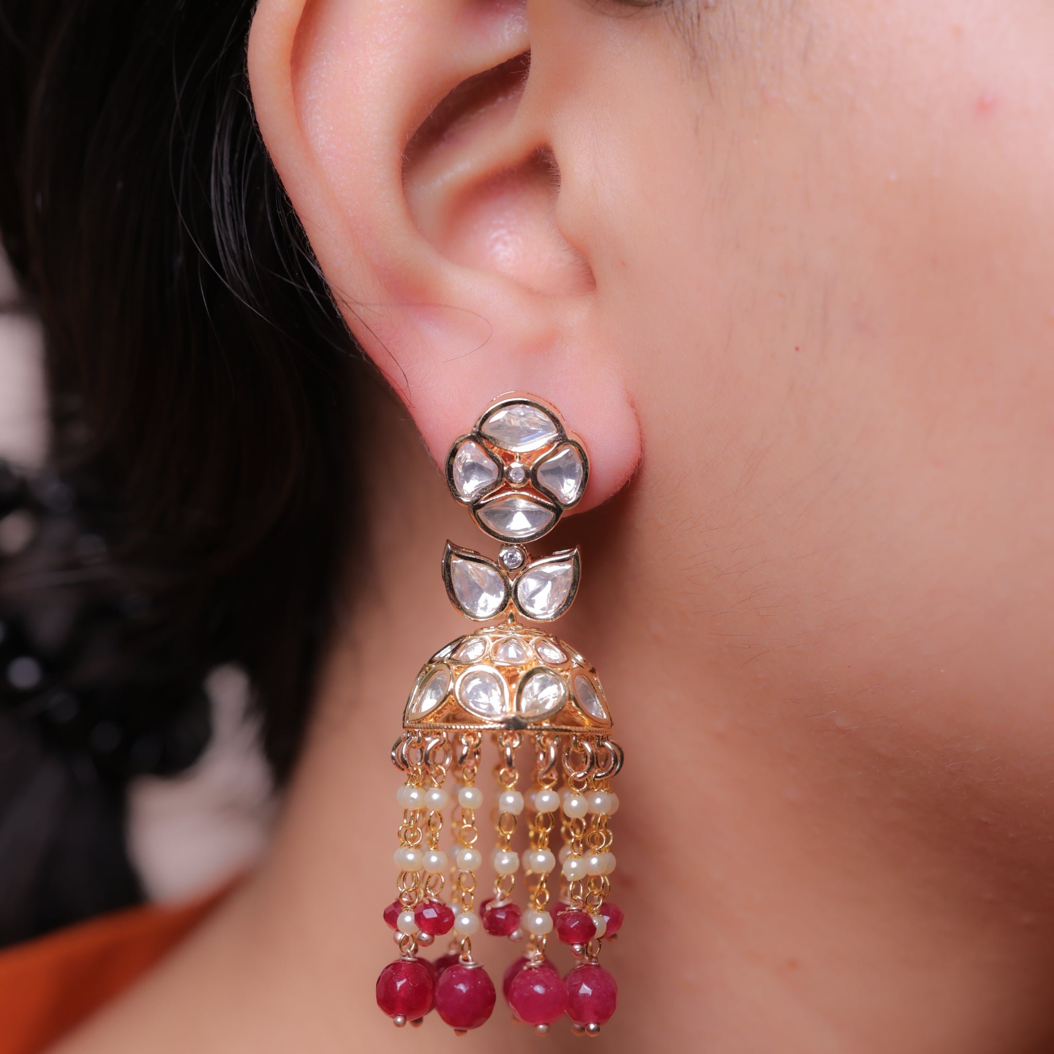 Anokhi White Pearl Jhumki Drops