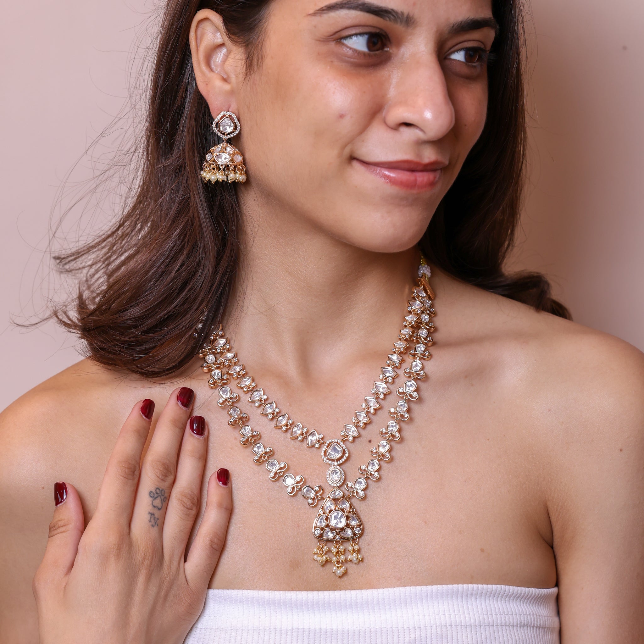 Anokhi Bridal Kundan Jhumki Necklace Set