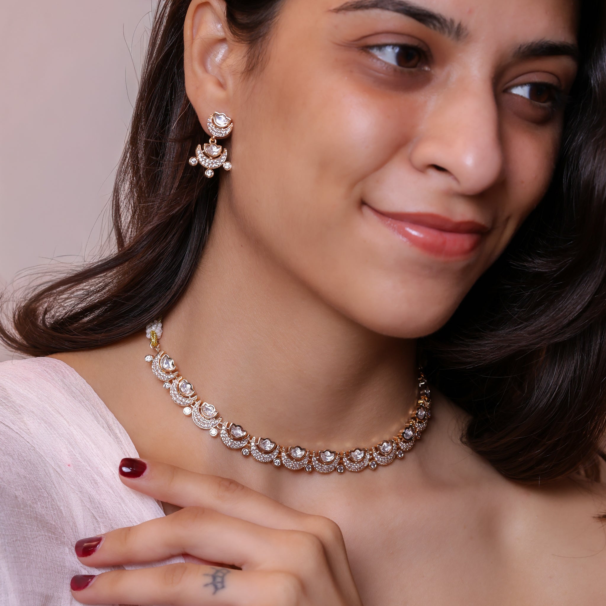 Anokhi Pearl Curve Kundan Set