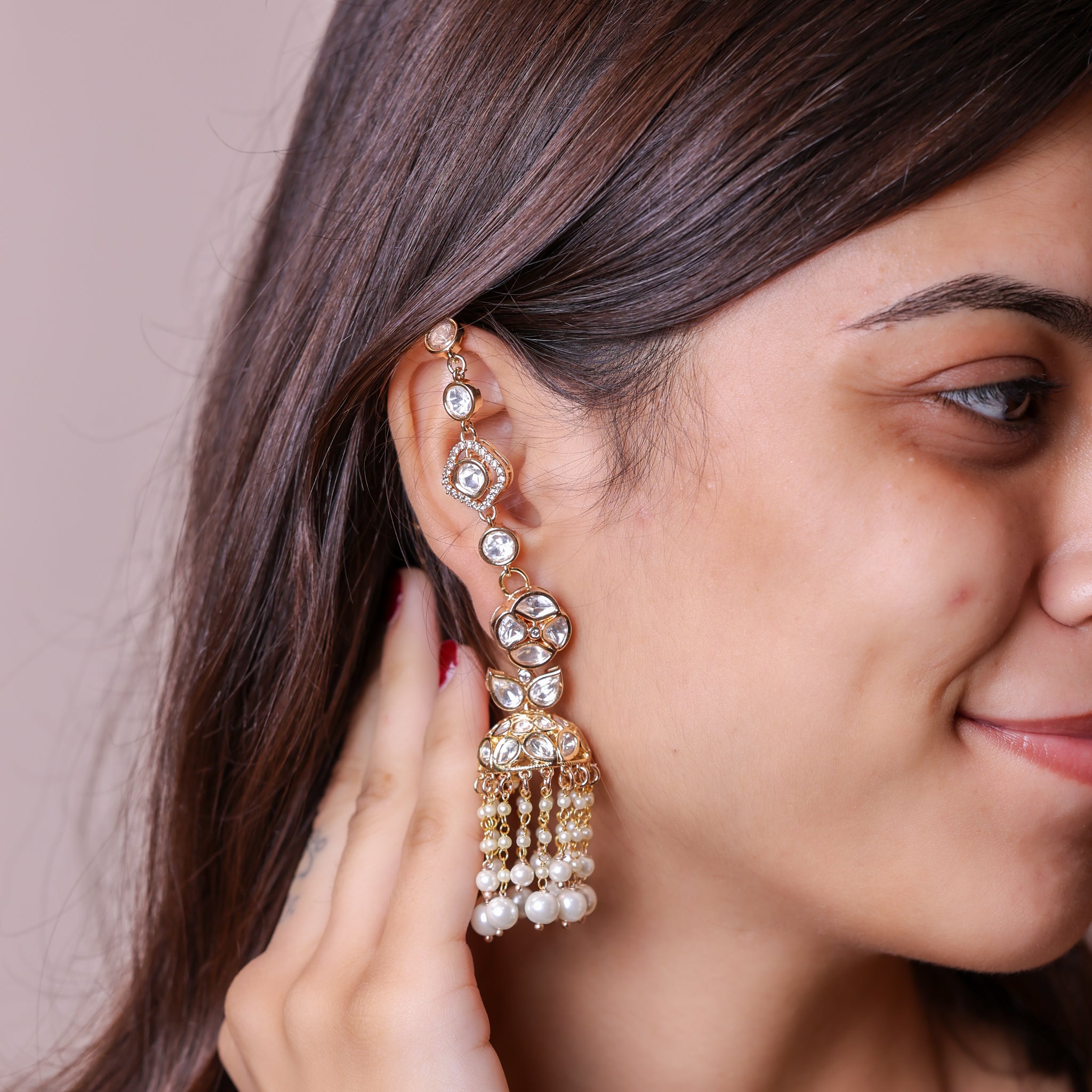 Anokhi Kundan classic Kanauti Earchains