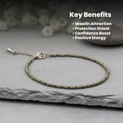 Natural Pyrite Stone Anklet Certified