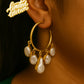 Anokhi Baroque Pearl Hanging Statement Hoops Earrings