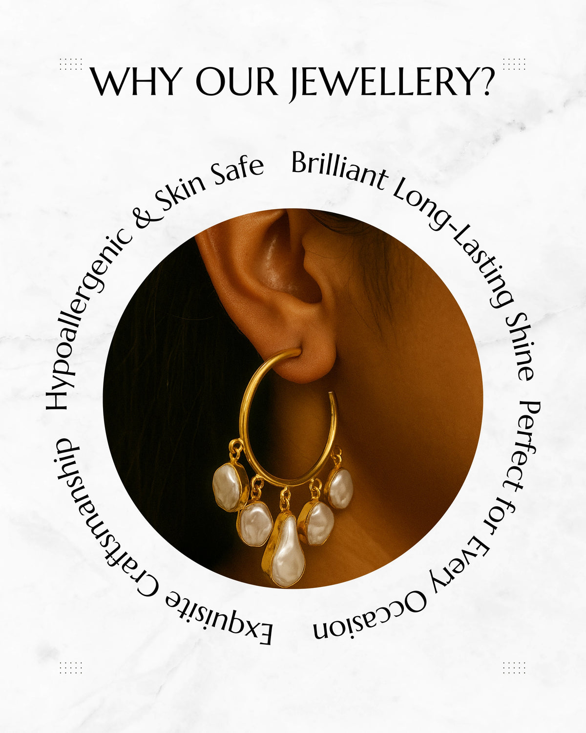 Anokhi Baroque Pearl Hanging Statement Hoops Earrings