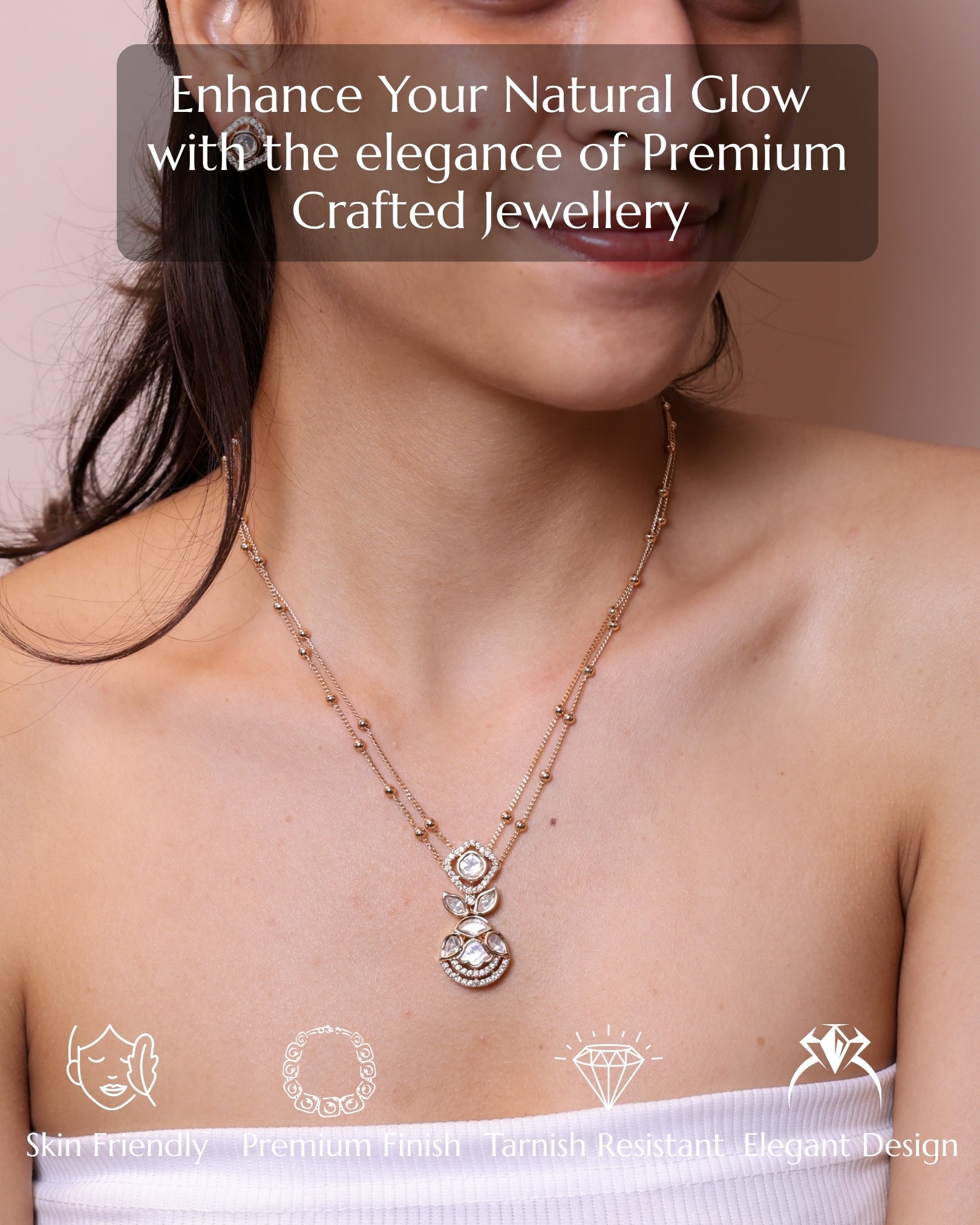 Anokhi Floral Crystal Layered Necklace