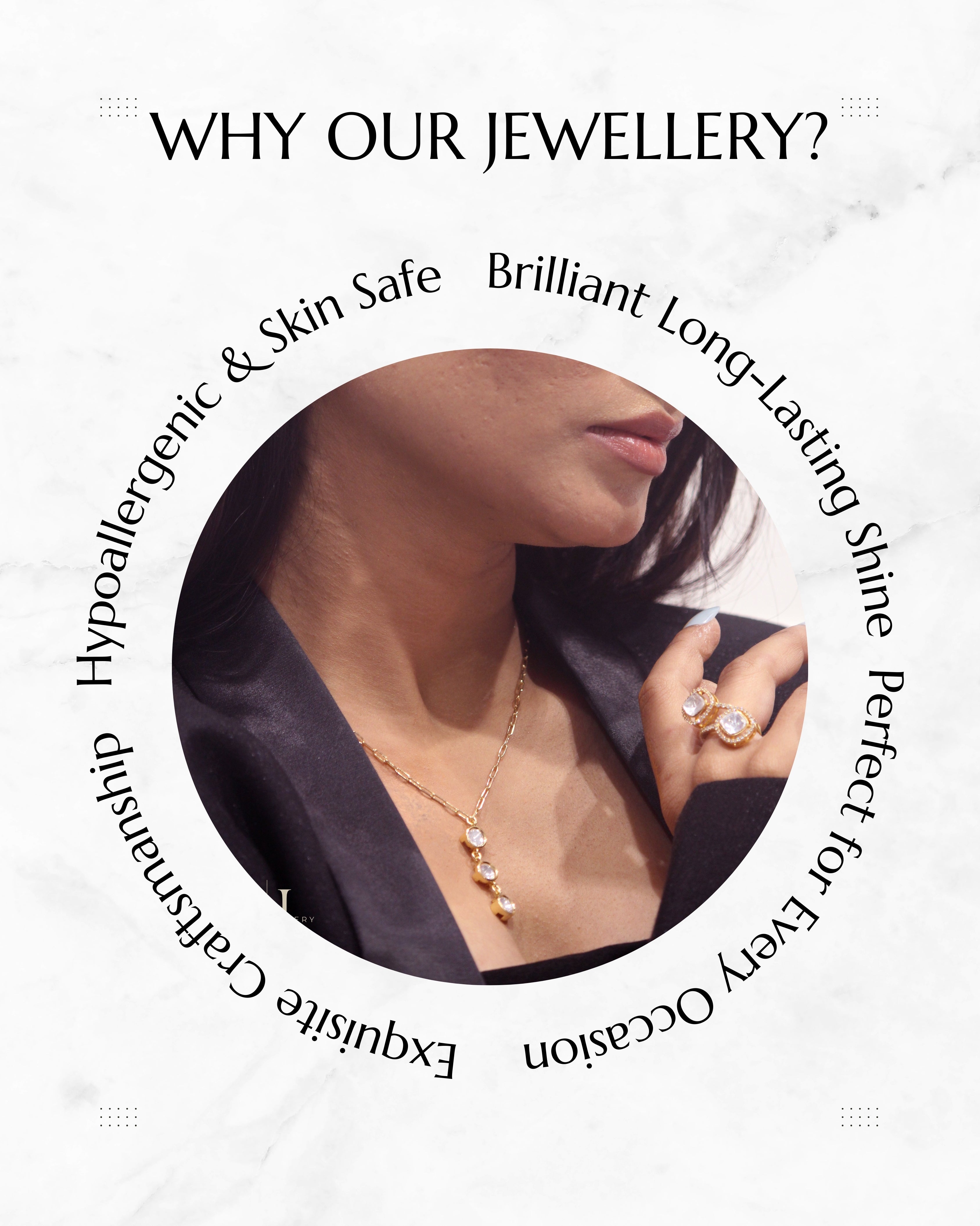 Anokhi Triple Kundan Drop Chain with Studs