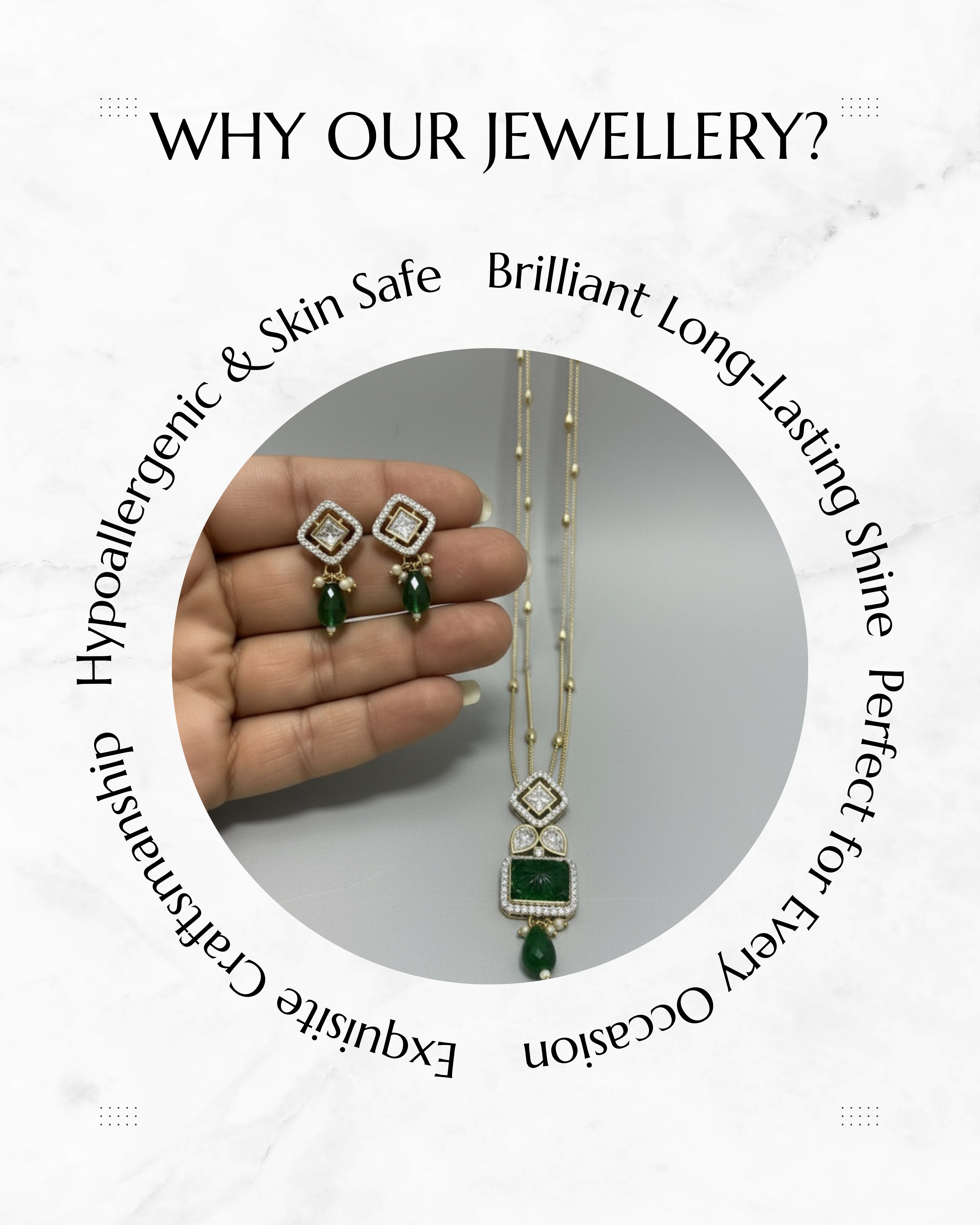 Emerald Pendant Set