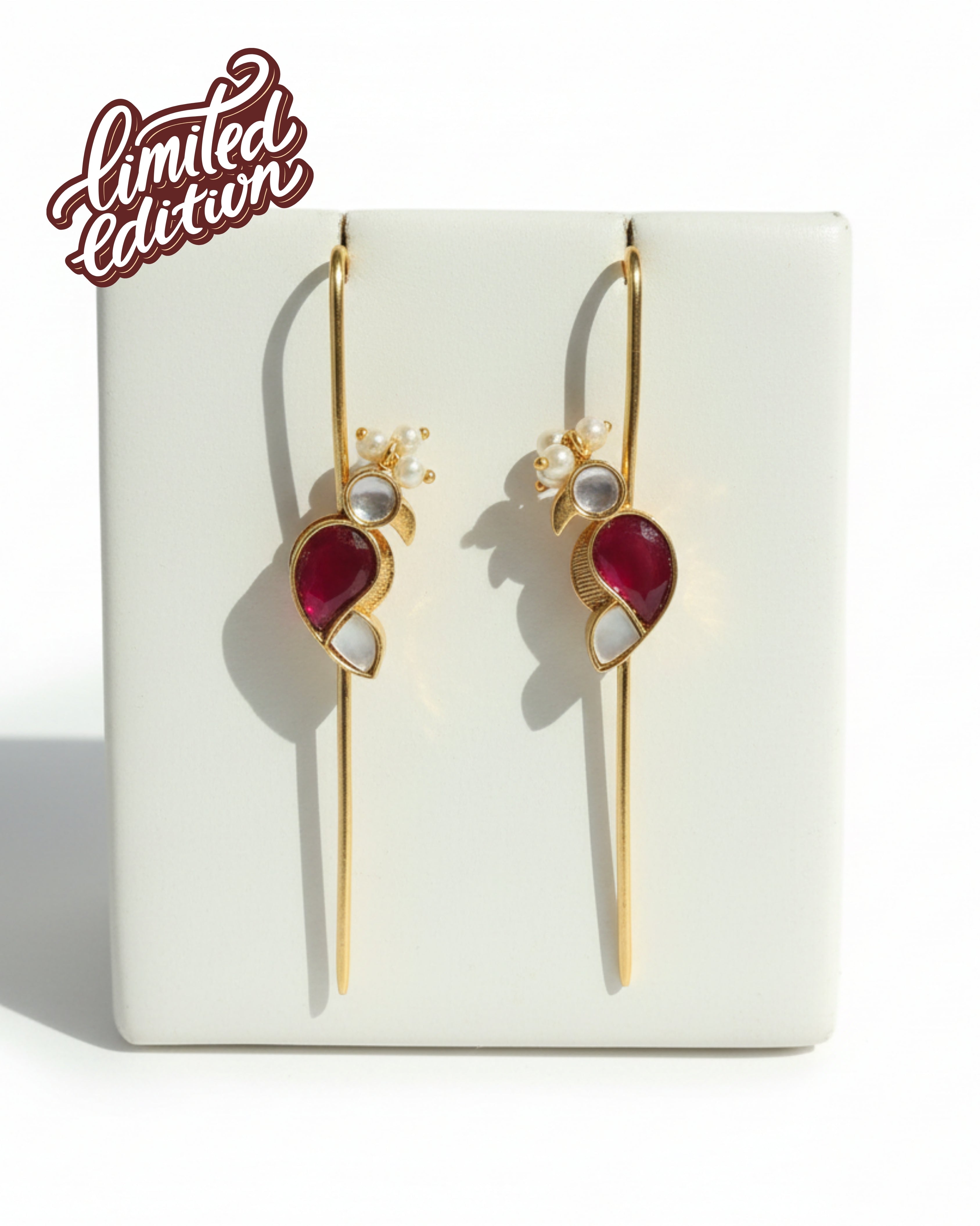 Pachi Kundan Bird Earcuff