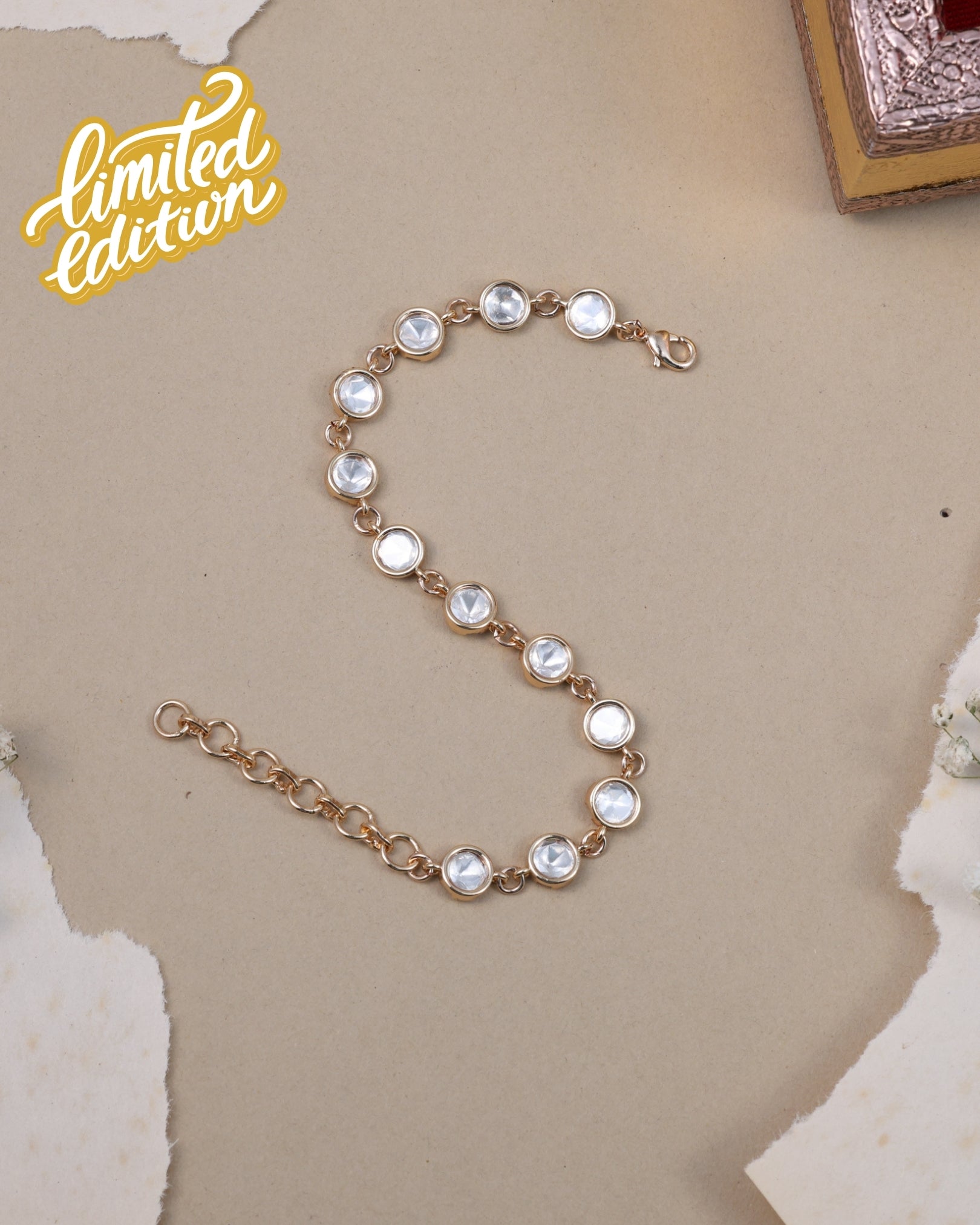 Anokhi Crystal Kundan Link Bracelet