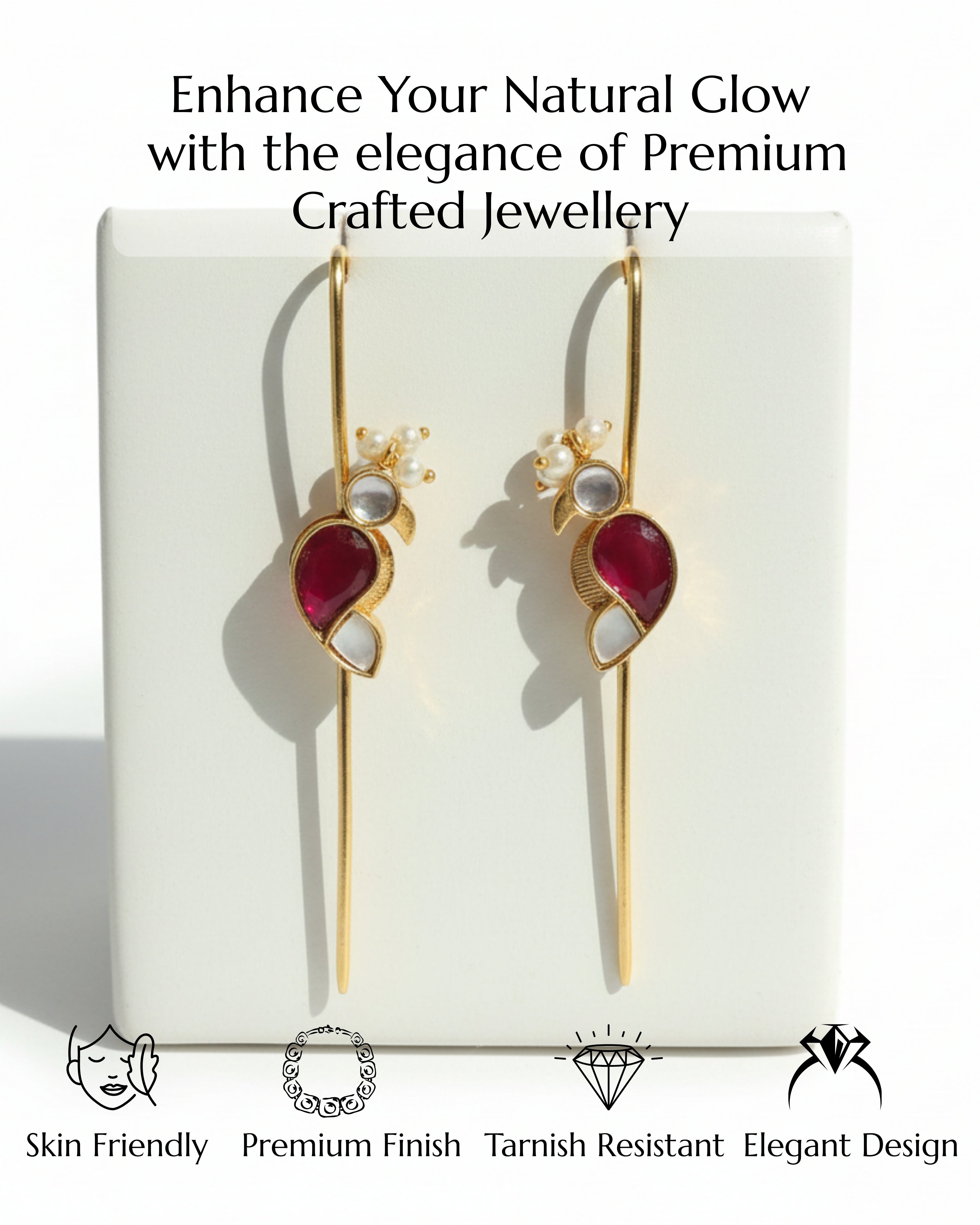 Pachi Kundan Bird Earcuff