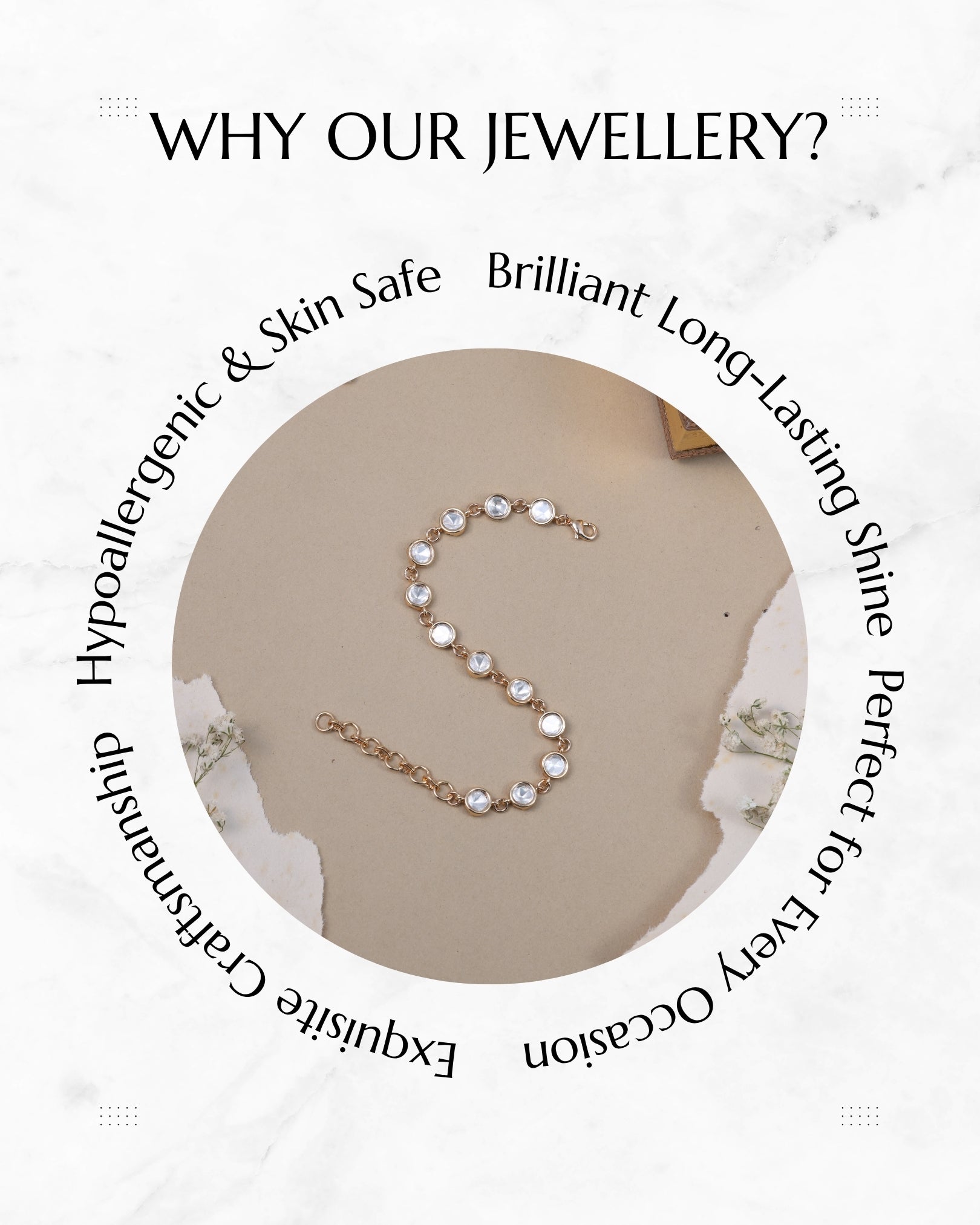 Anokhi Crystal Kundan Link Bracelet