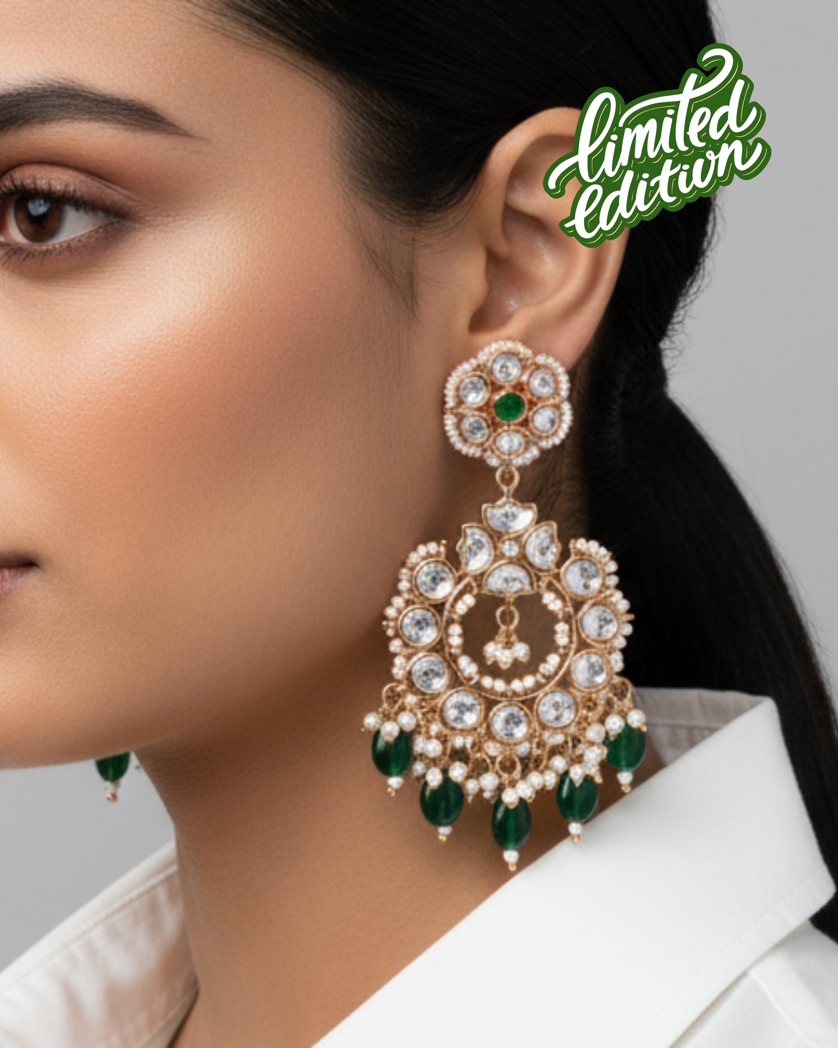 Anokhi Gulab Kundan Long earrings