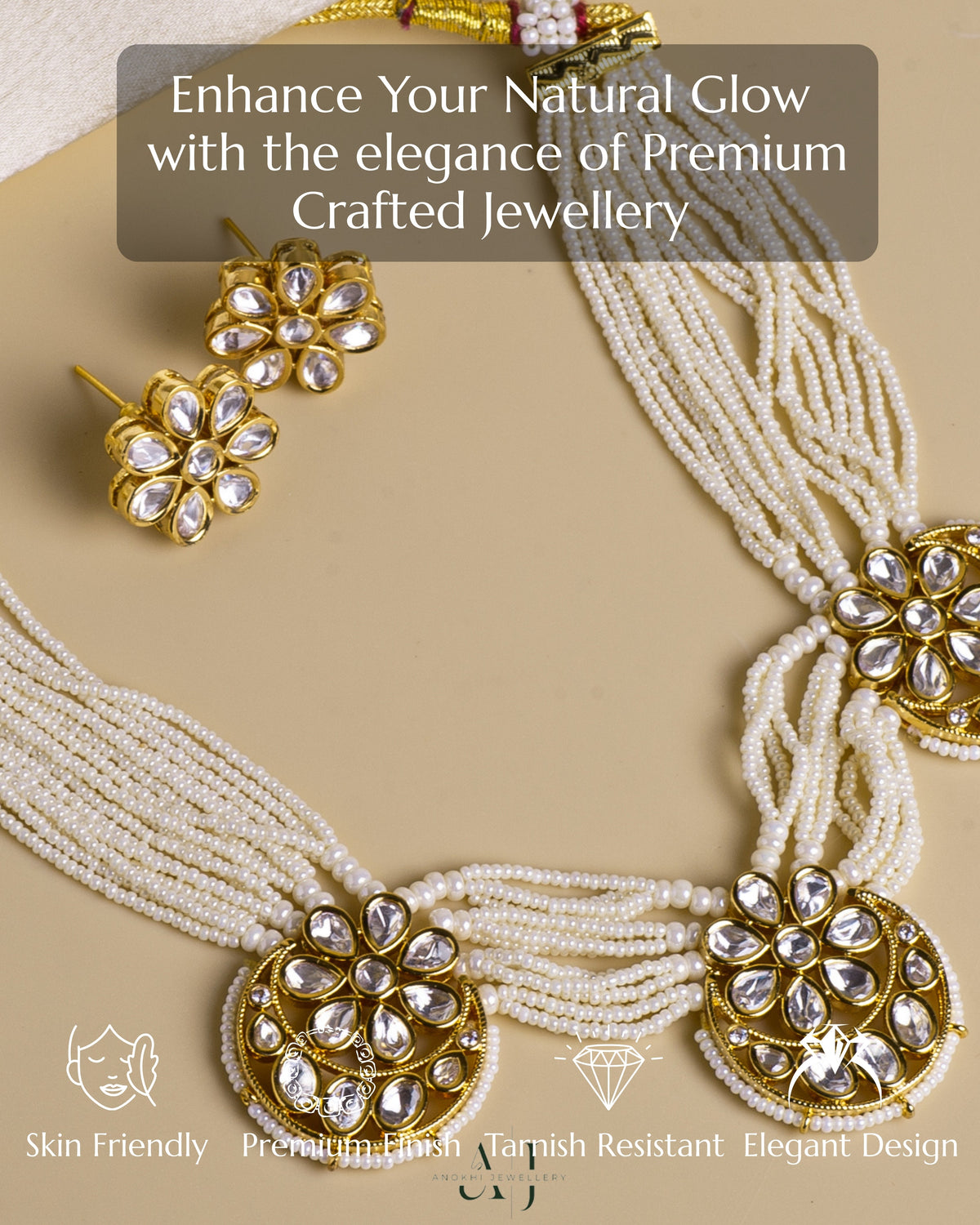 Anokhi Golden Blossom: The Pushpa Kundan Floral Necklace