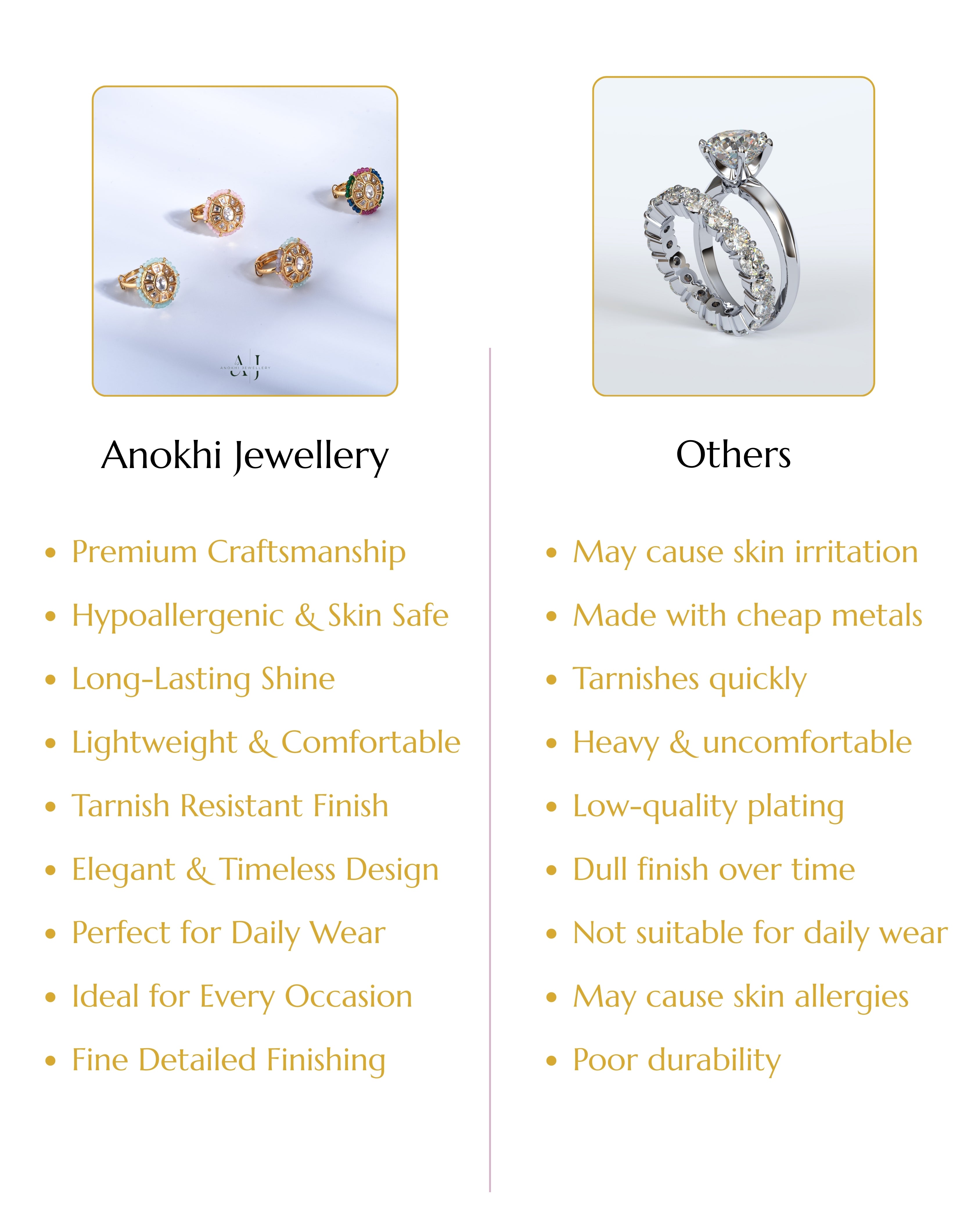 Anokhi Kundan Oval Beaded rings